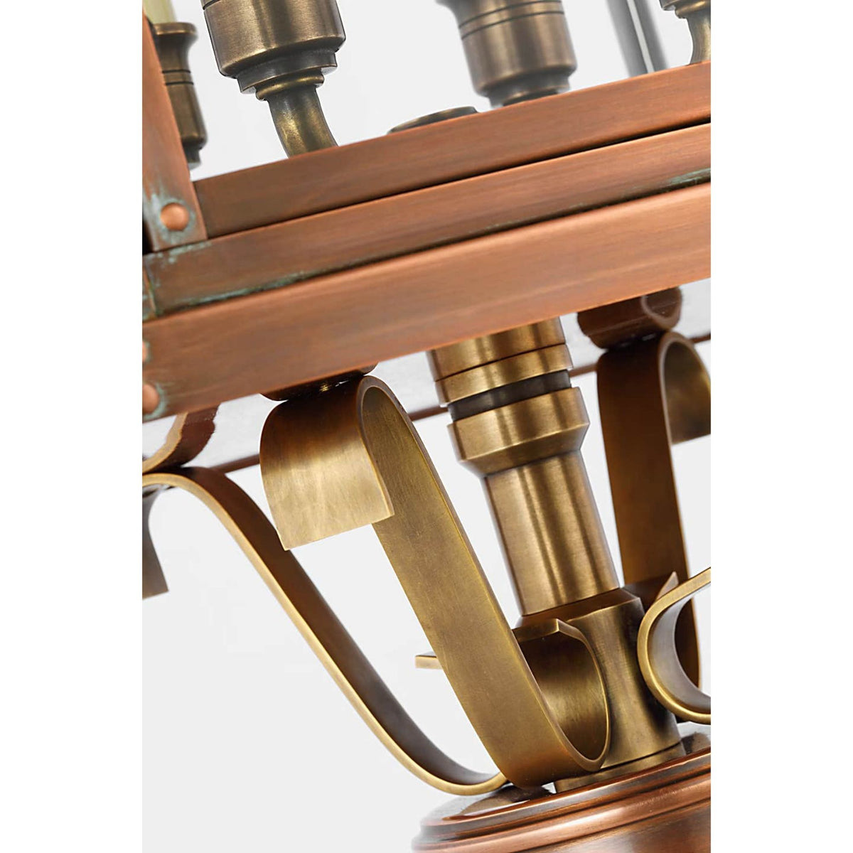 Chapman & Myers Bedford Post Lantern in Natural Copper with Clear Glass W10" x H24.5"
