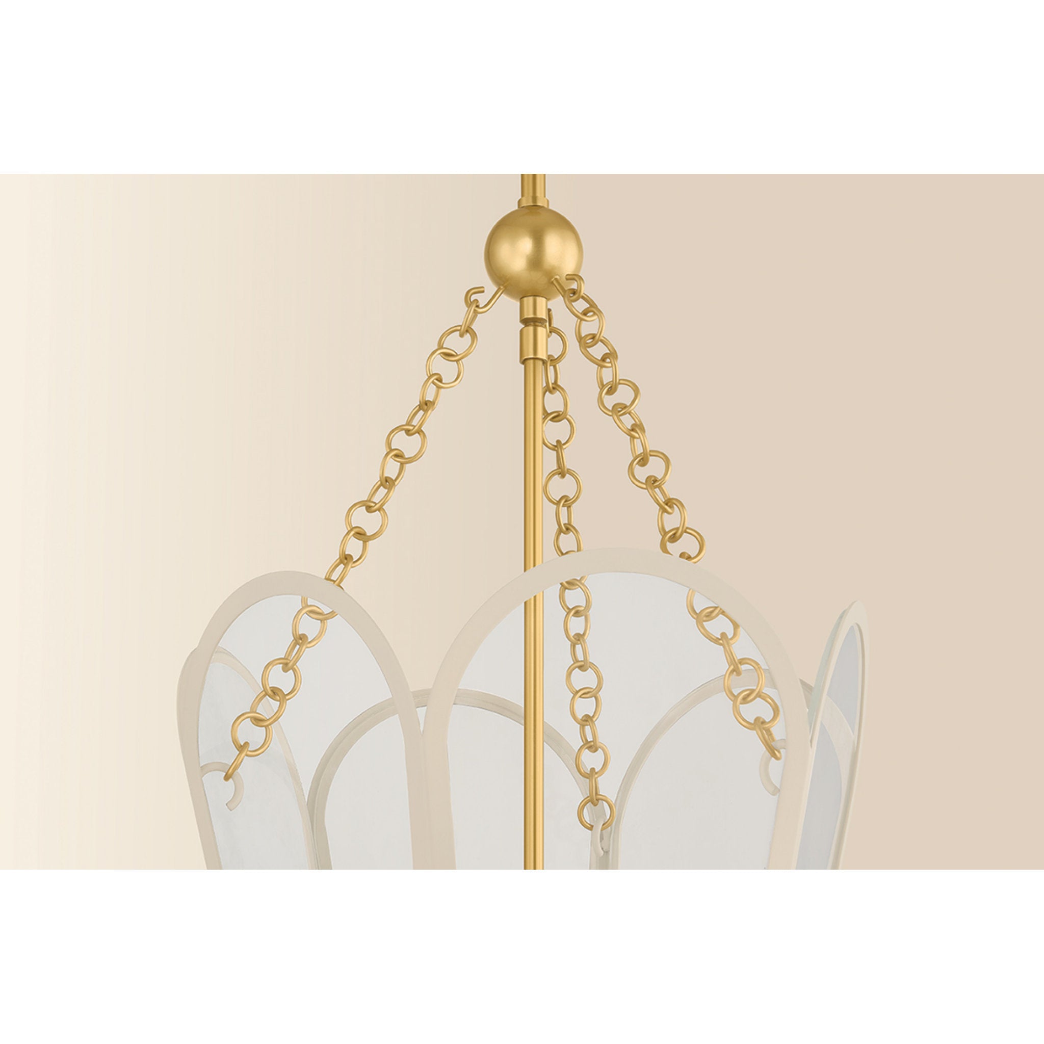 Clarisse 3-Light Lantern in Aged Brass 13W x 22.25H (Soft Bisque)