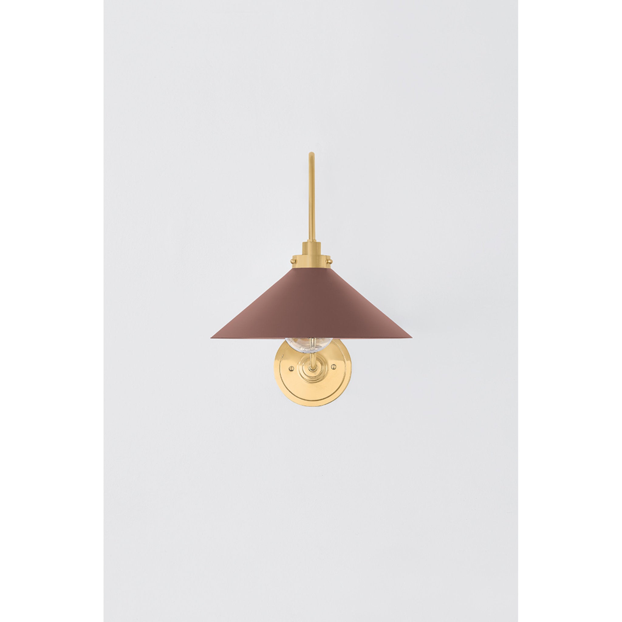 Clivedon 1-Light Wall Sconce in Aged Brass by Mark D. Sikes 12W x 16H (Soft Crimson)