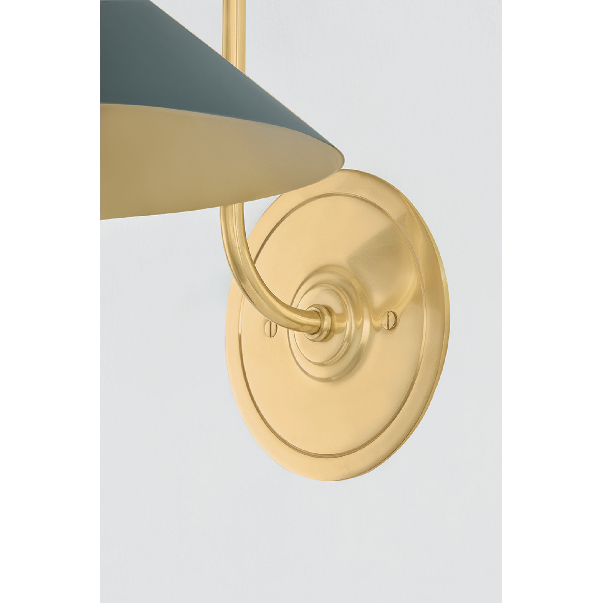 Clivedon 1-Light Wall Sconce in Aged Brass by Mark D. Sikes 12W x 16H (Soft Studio Green)