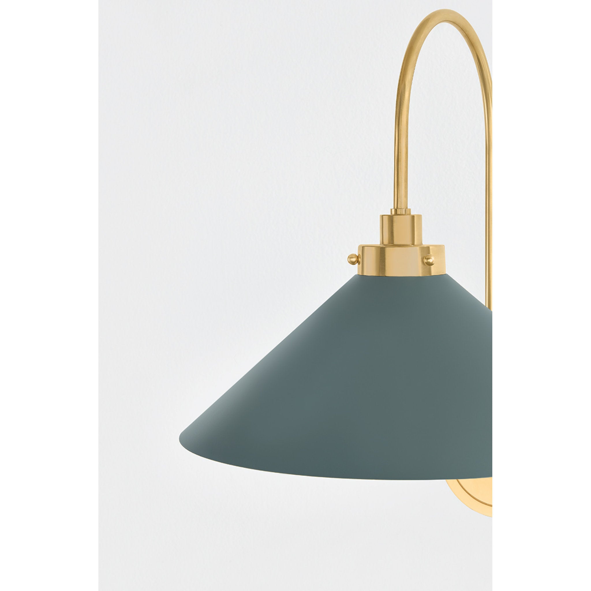 Clivedon 1-Light Wall Sconce in Aged Brass by Mark D. Sikes 12W x 16H (Soft Studio Green)