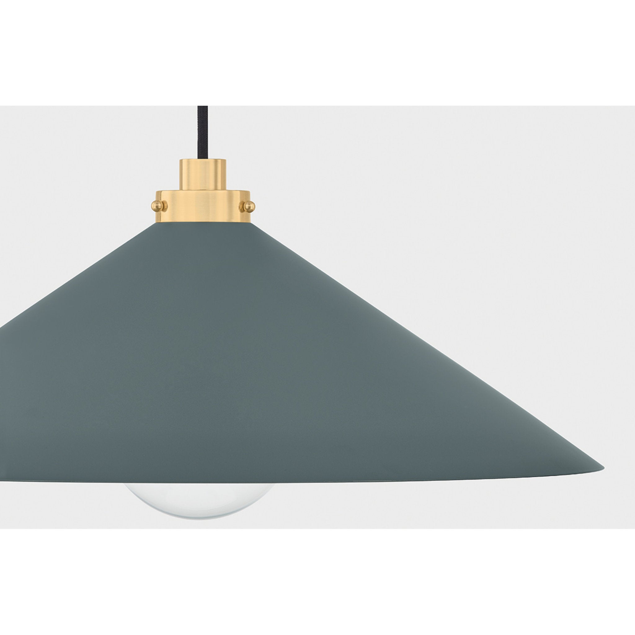 Clivedon 1-Light Pendant in Aged Brass by Mark D. Sikes 20W x 8.5H (Soft Studio Green)