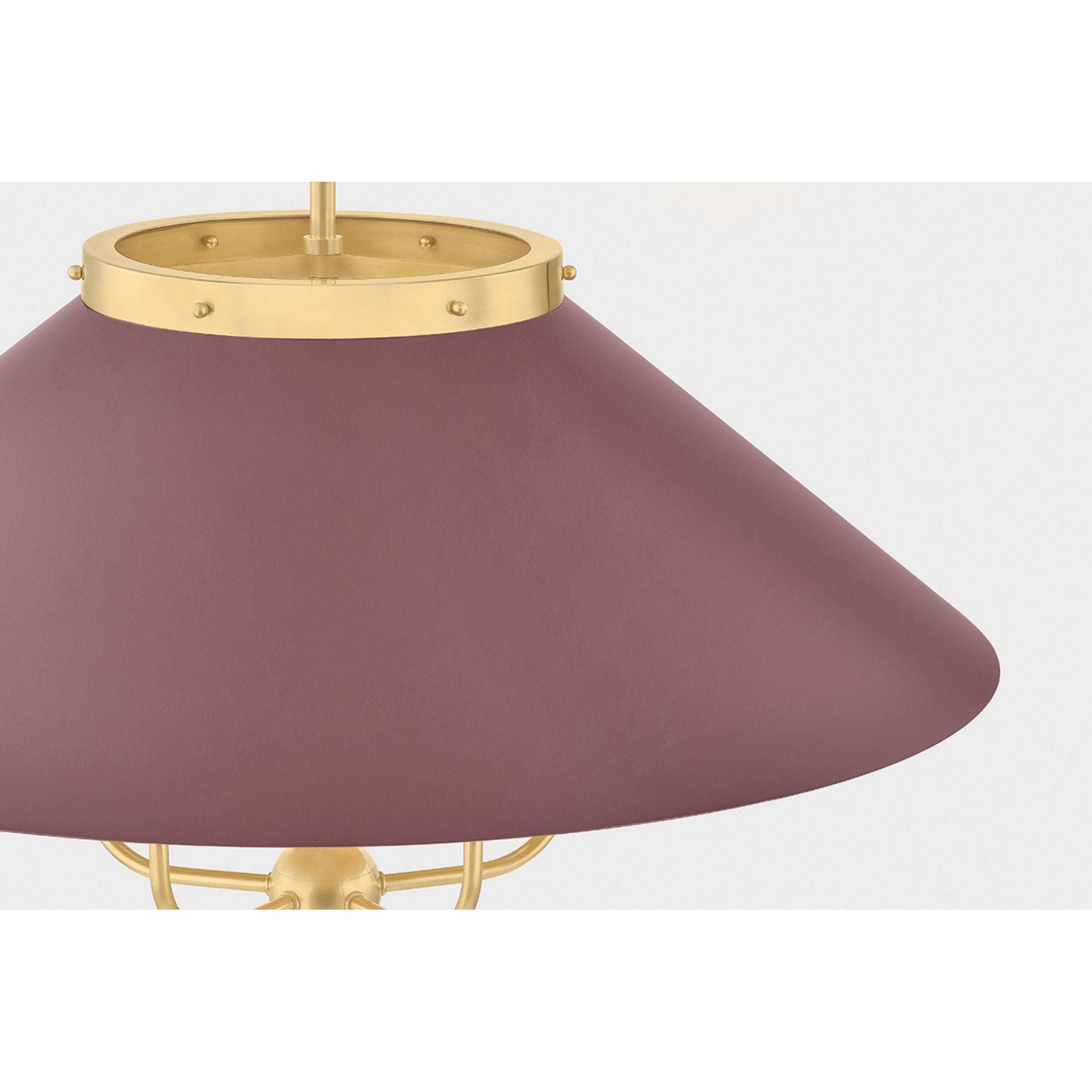 Clivedon 5-Light Chandelier in Aged Brass by Mark D. Sikes 27.5W x 20.25H (Soft Crimson)