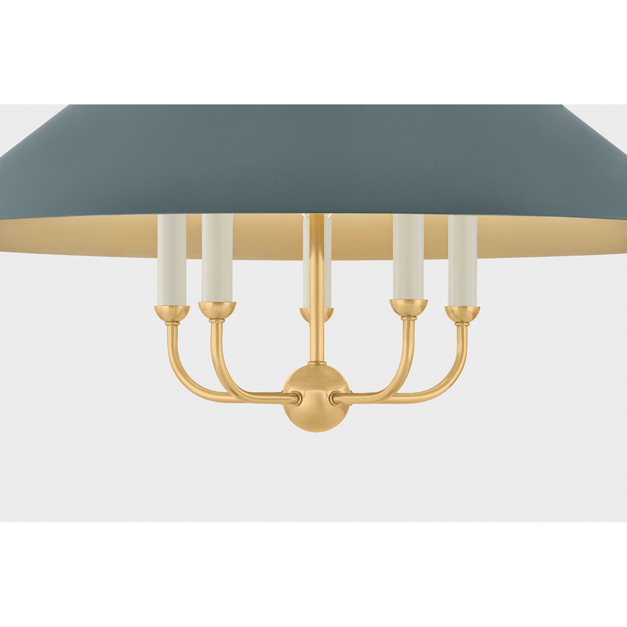 Clivedon 5-Light Chandelier in Aged Brass by Mark D. Sikes 27.5W x 20.25H (Soft Studio Green)