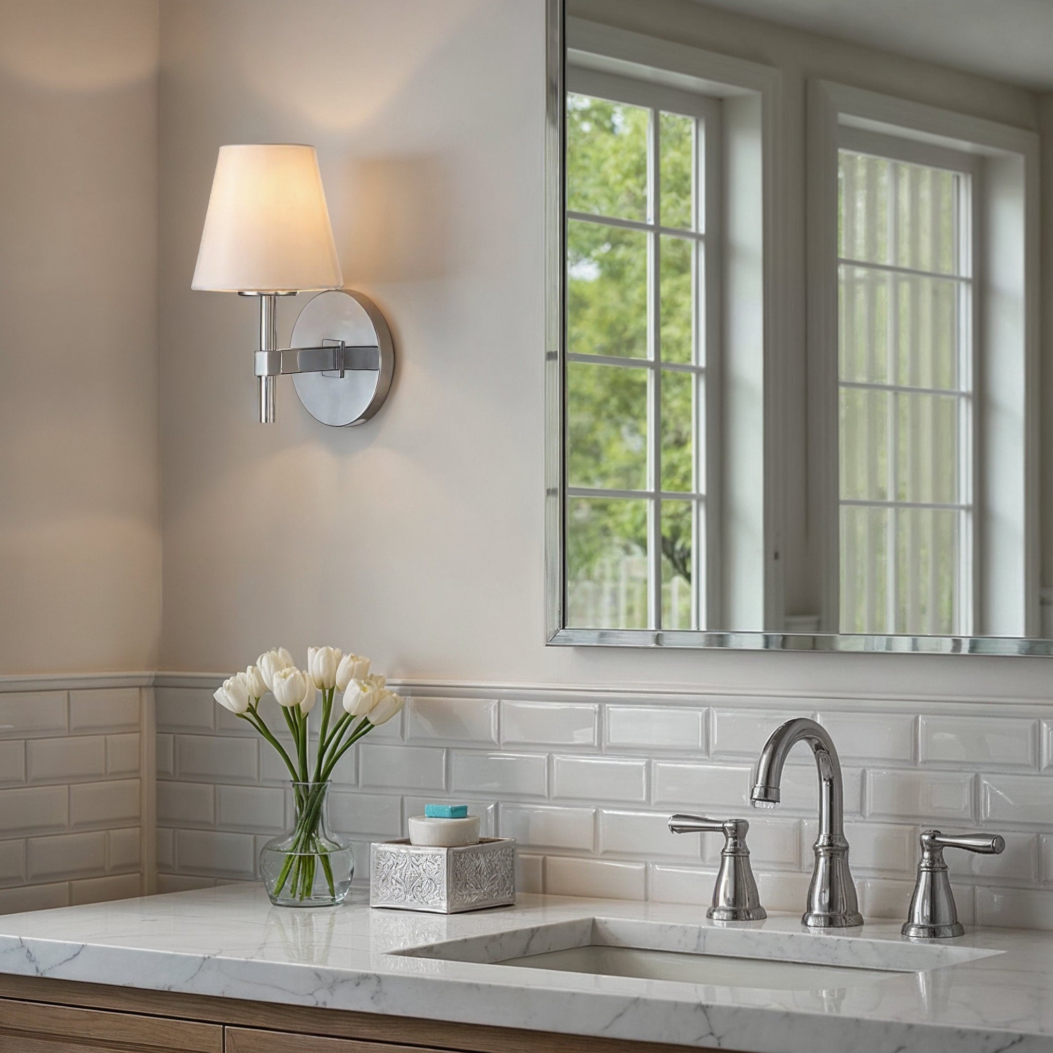 Colton 6'' Polished Chrome Sconce Silver 6"W x 11.5"H x 7.5"D