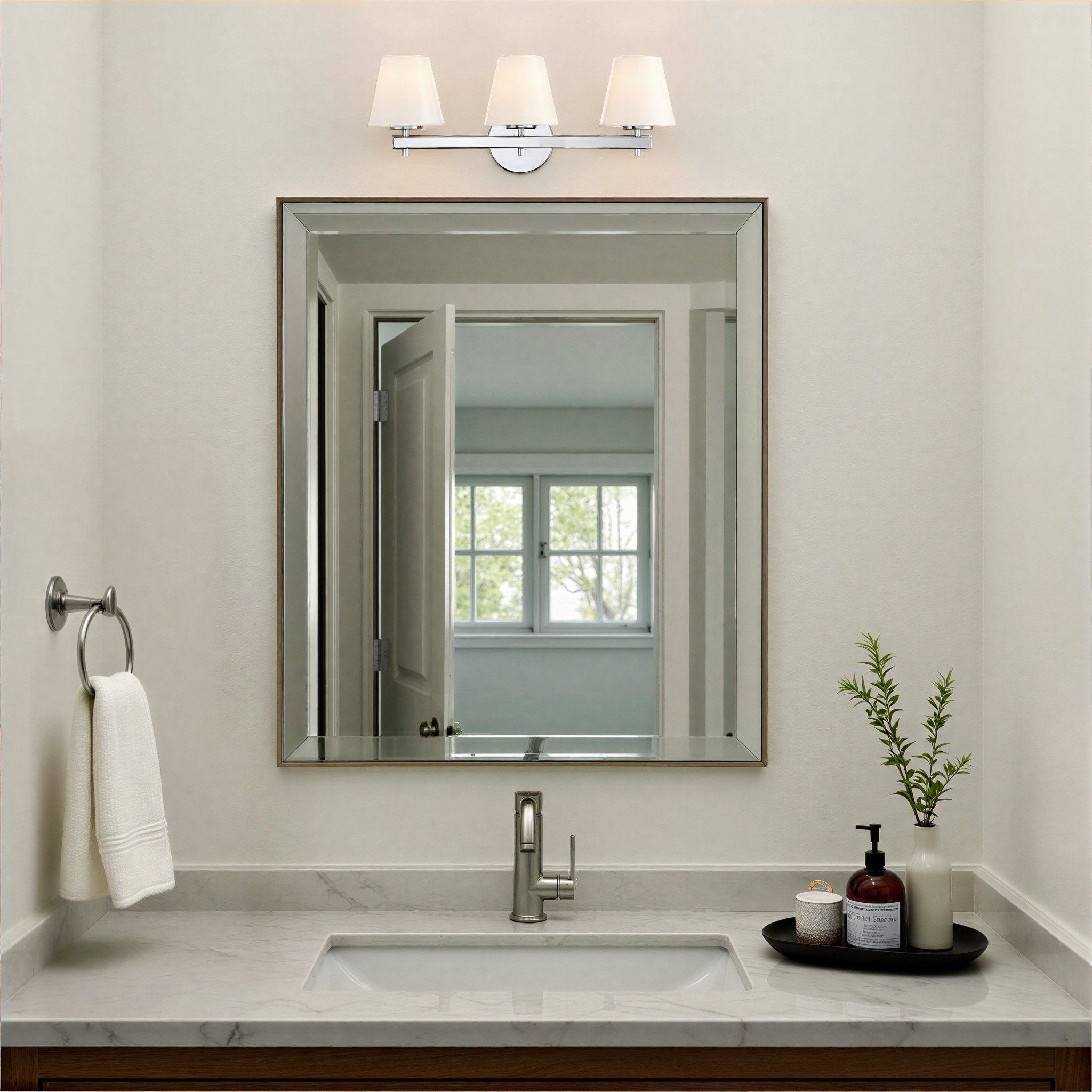 Colton 24.5'' Polished Chrome Bathroom Vanity Silver 24.5"W x 10"H x 7.5"D