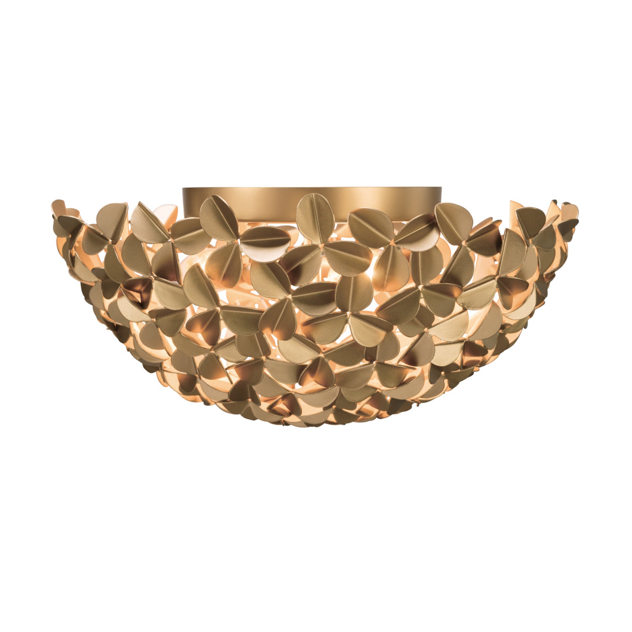 Cora 16'' Soft Gold Flush Mount Gold 16"W x 7.25"H x 16"D