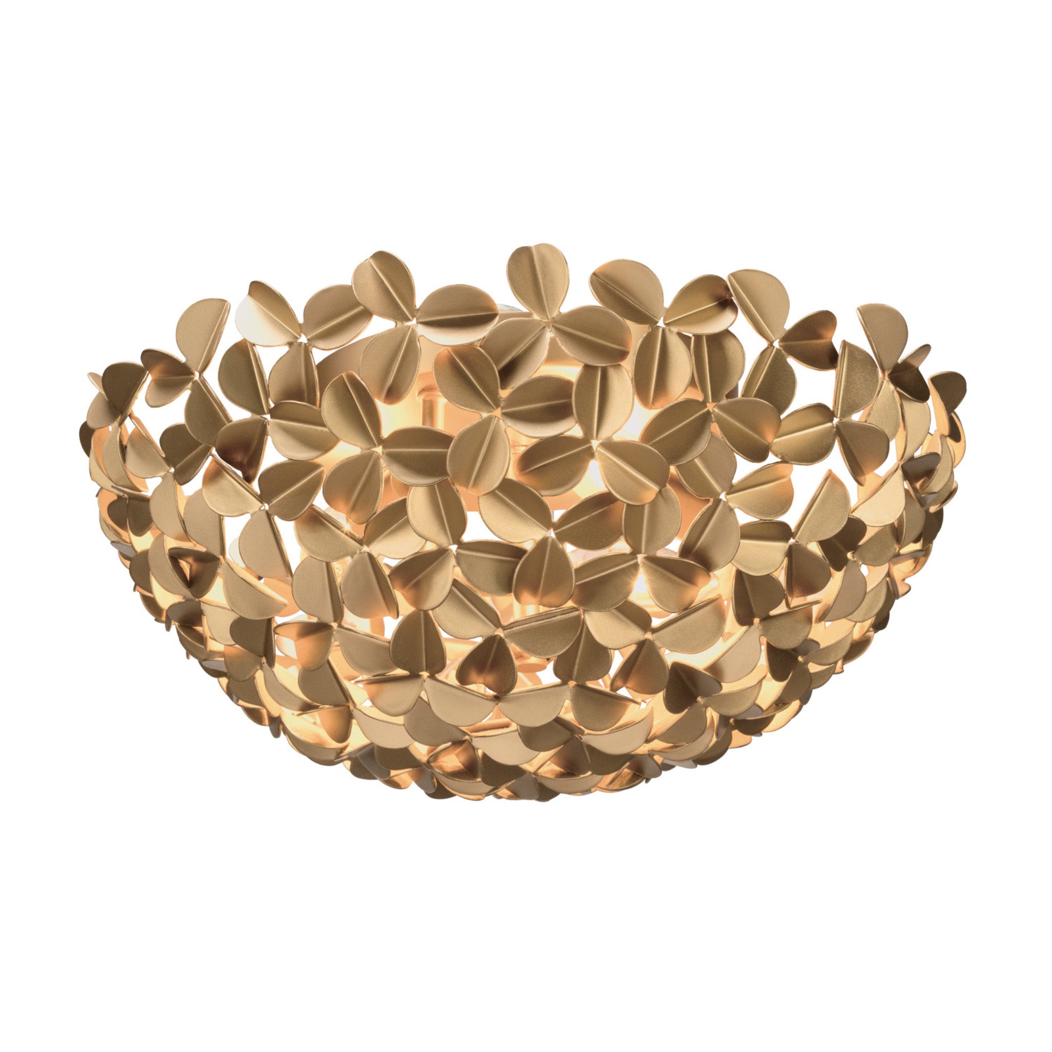 Cora 16'' Soft Gold Flush Mount Gold 16"W x 7.25"H x 16"D