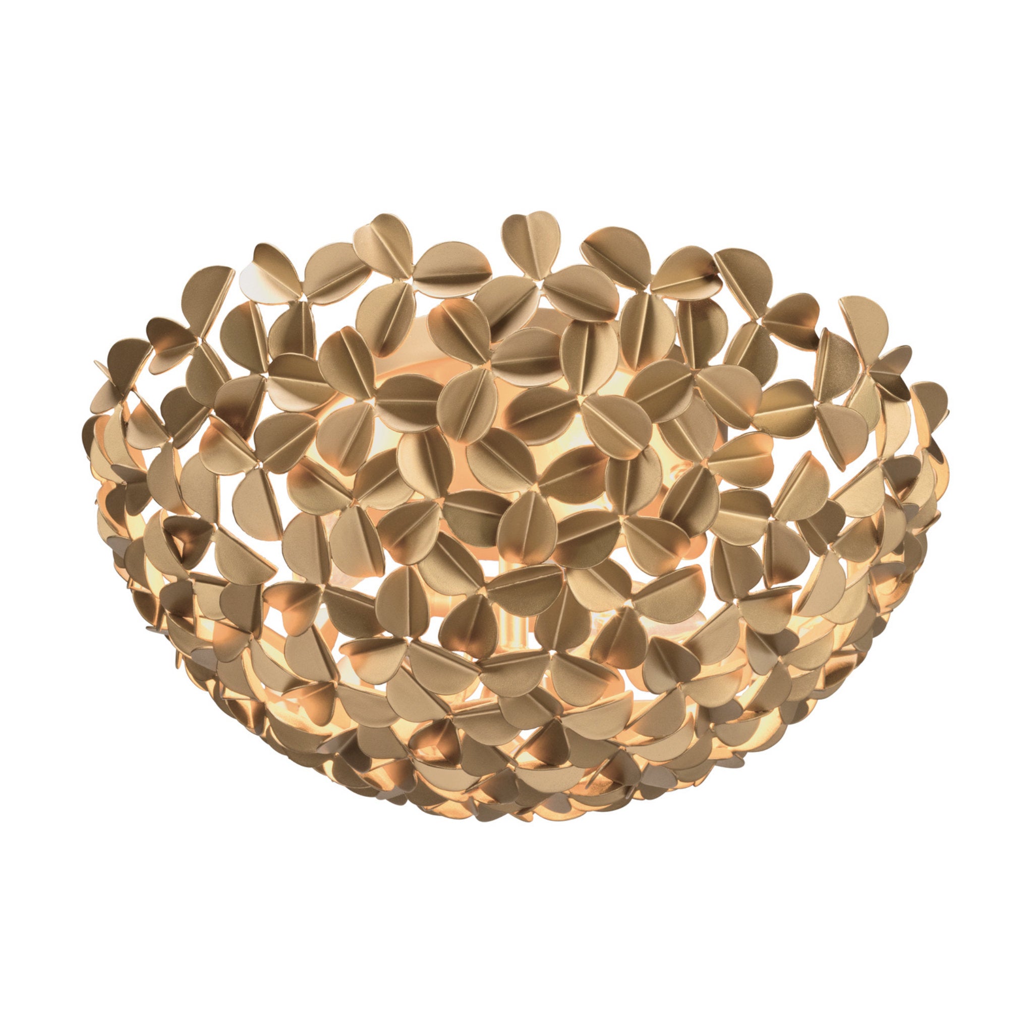 Cora 16'' Soft Gold Flush Mount Gold 16"W x 7.25"H x 16"D
