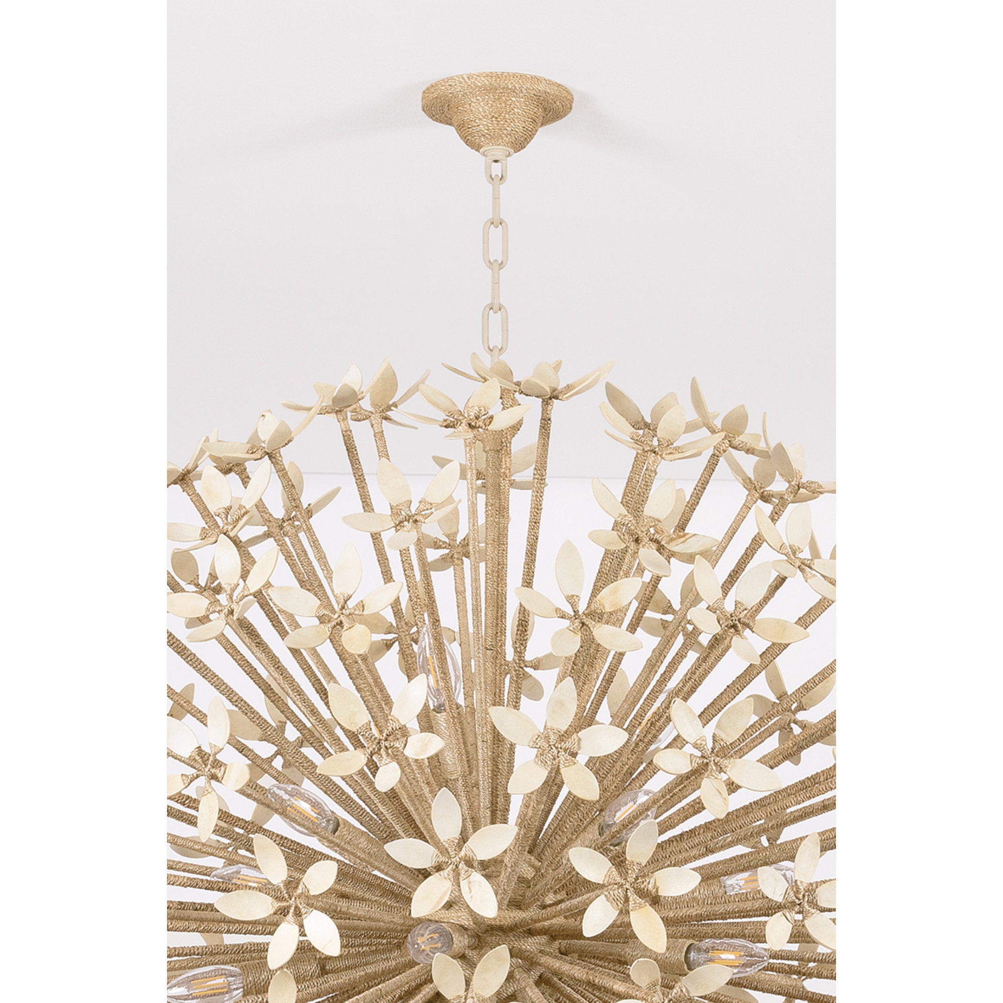 Corfu 16-Light Chandelier in Ivory Coco 40W x 39.75H