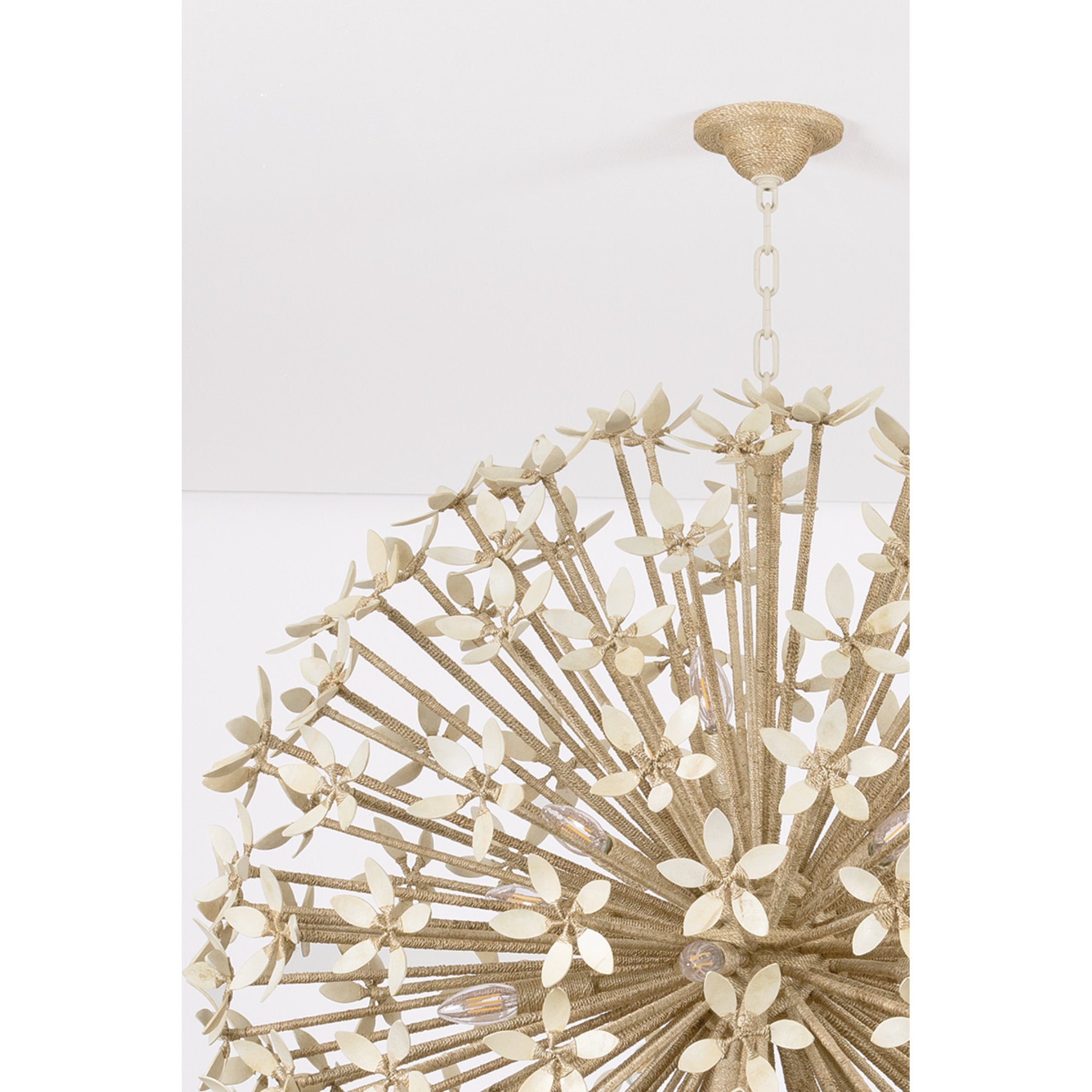 Corfu 16-Light Chandelier in Ivory Coco 40W x 39.75H