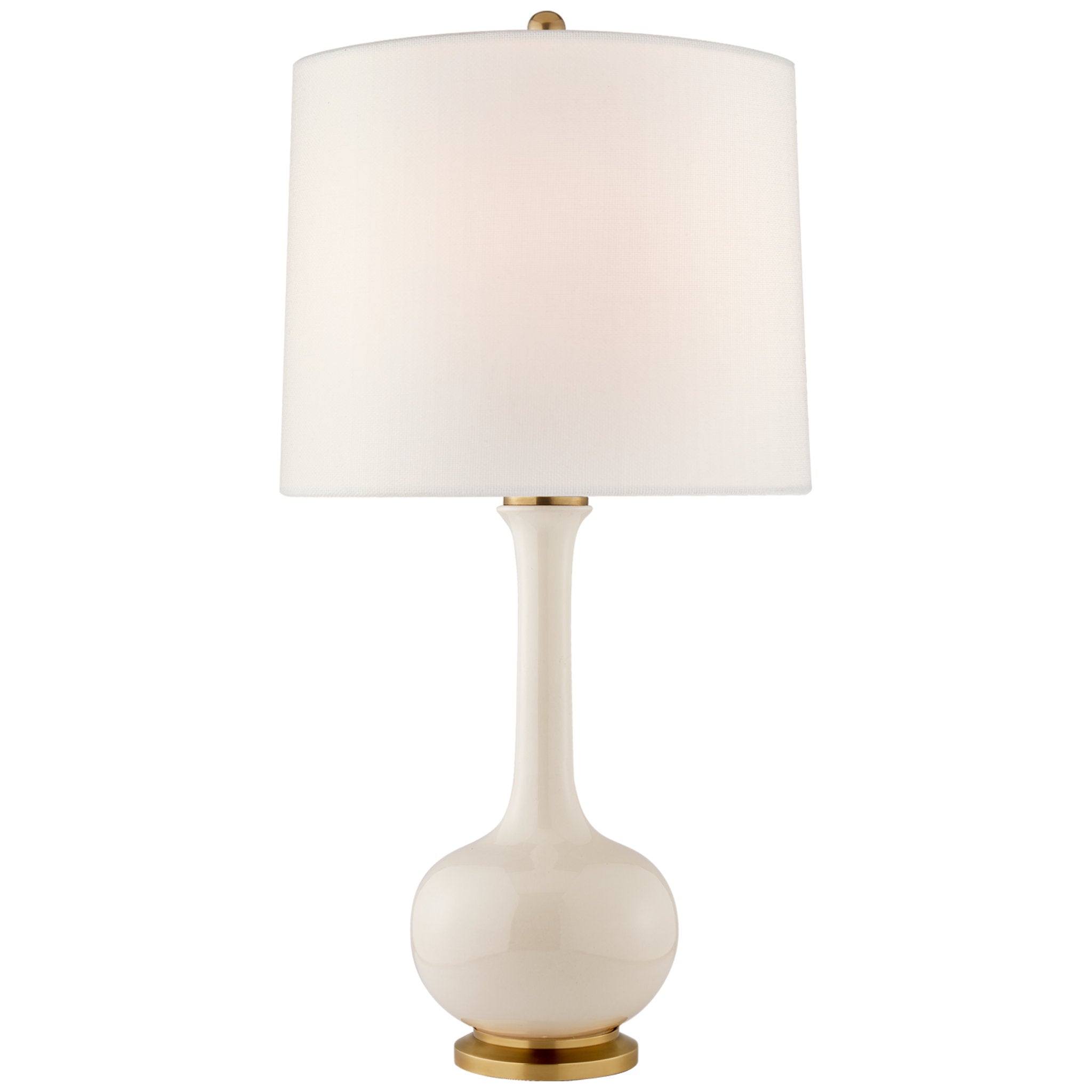 Christopher Spitzmiller Coy Medium Table Lamp in Ivory with Linen Shade Open Box