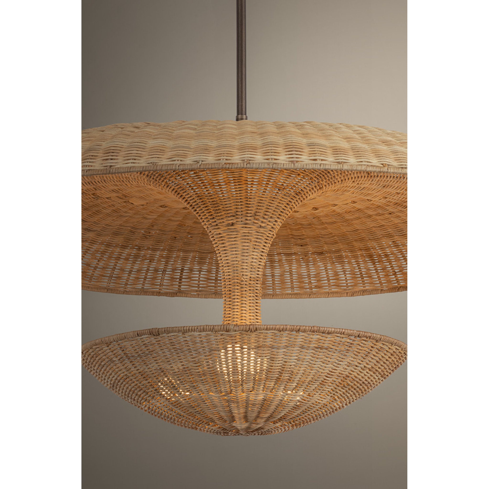 Draco 3-Light Pendant in Bronze Leaf 40W x 20H