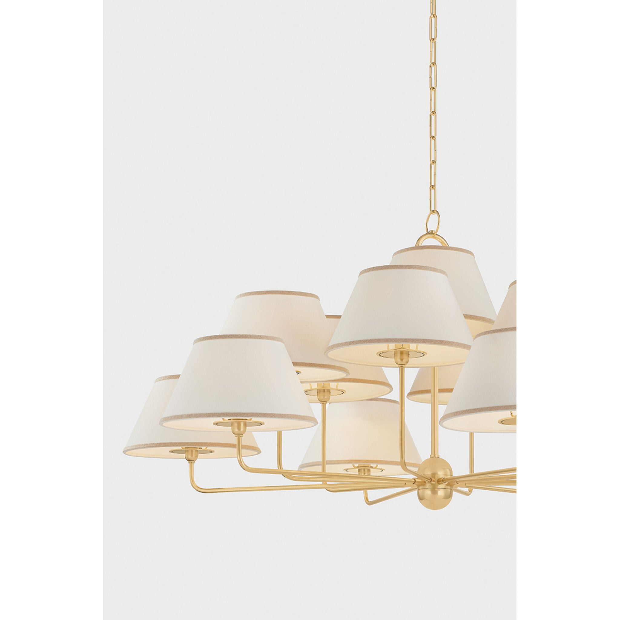 Durland 13-Light Chandelier in Aged Brass 55W x 25.75H