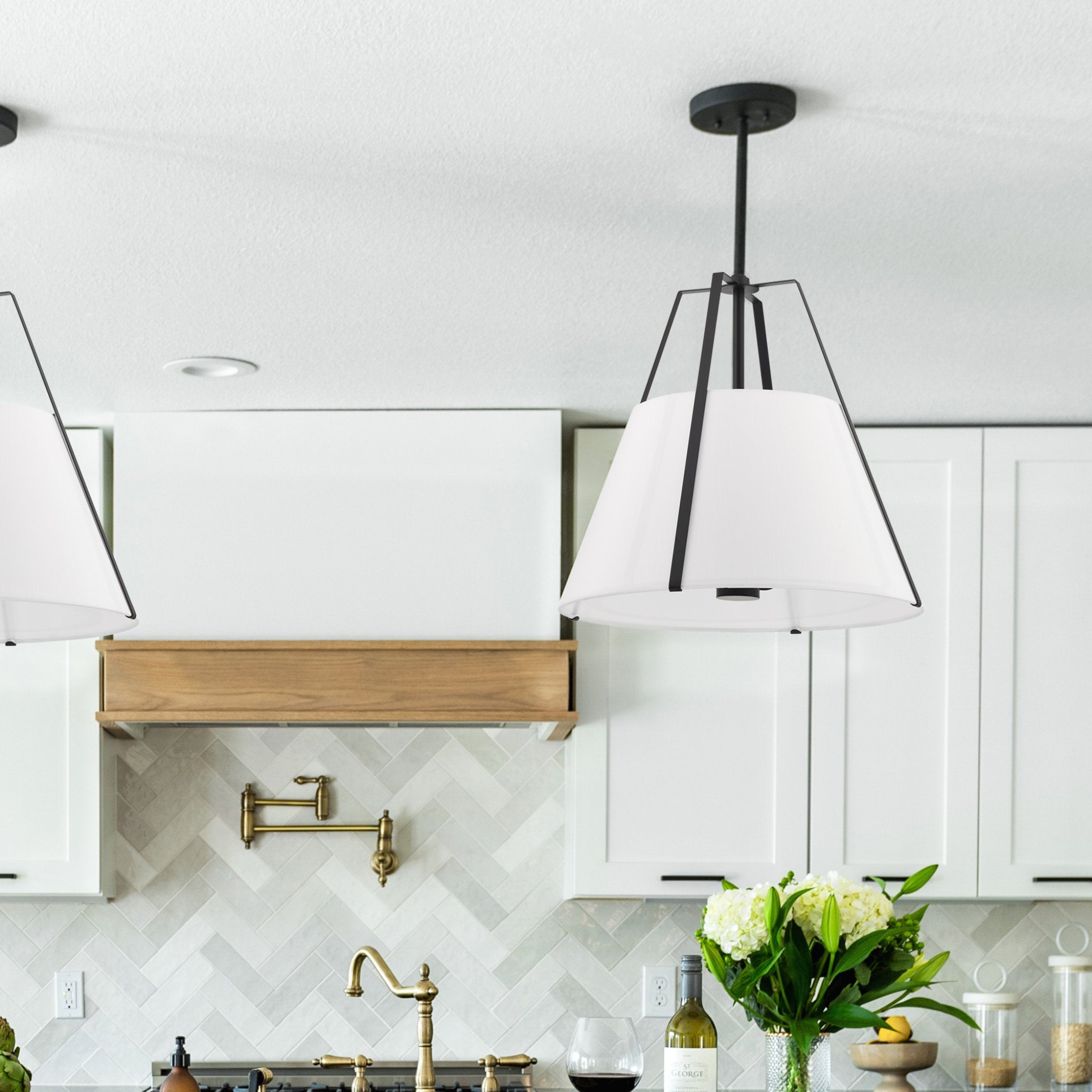 Everly 20" Black Pendant Black 20"W x 18.5"H x 20"D