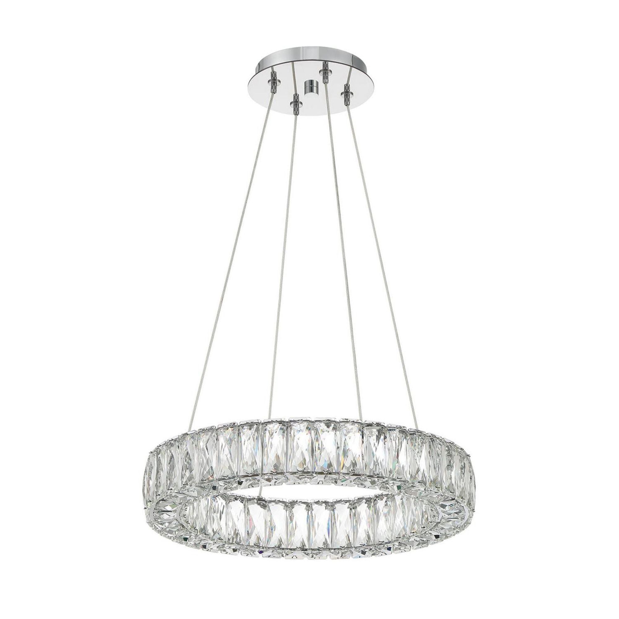 Kinsley 18'' Polished Chrome Chandelier Silver 18"W x 3"H x 18"D
