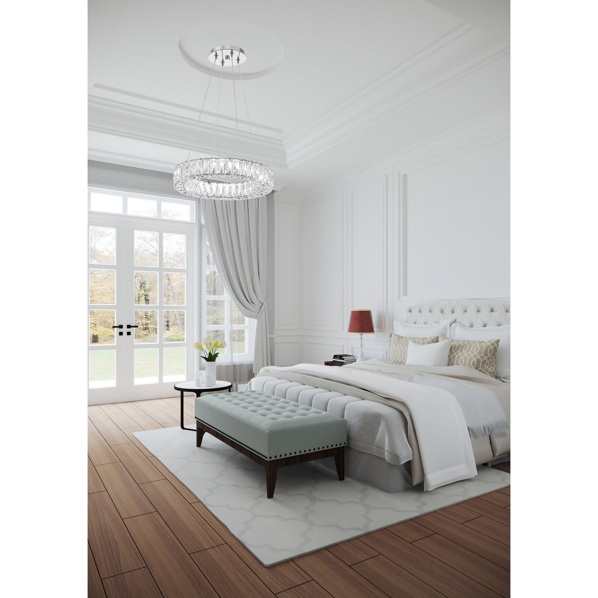 Kinsley 18'' Polished Chrome Chandelier Silver 18"W x 3"H x 18"D