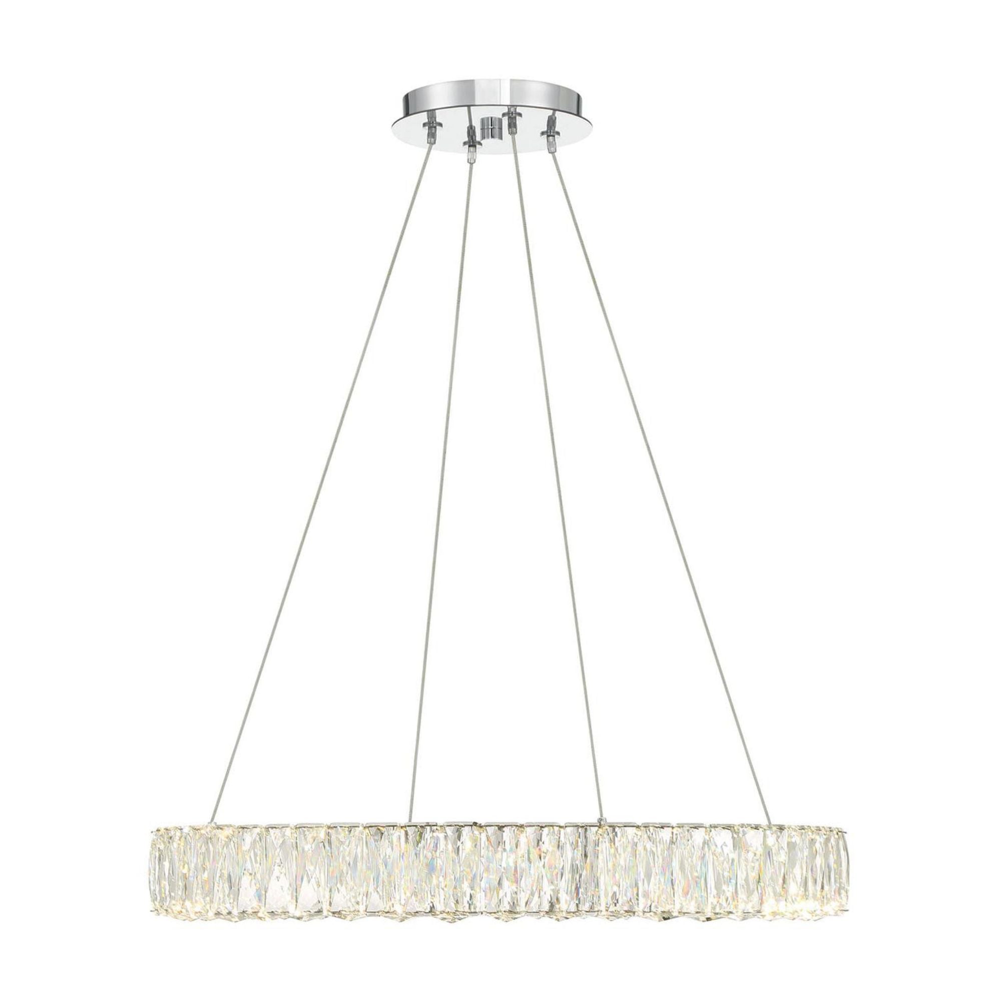 Kinsley 24'' Polished Chrome Chandelier Silver 24"W x 3"H x 24"D