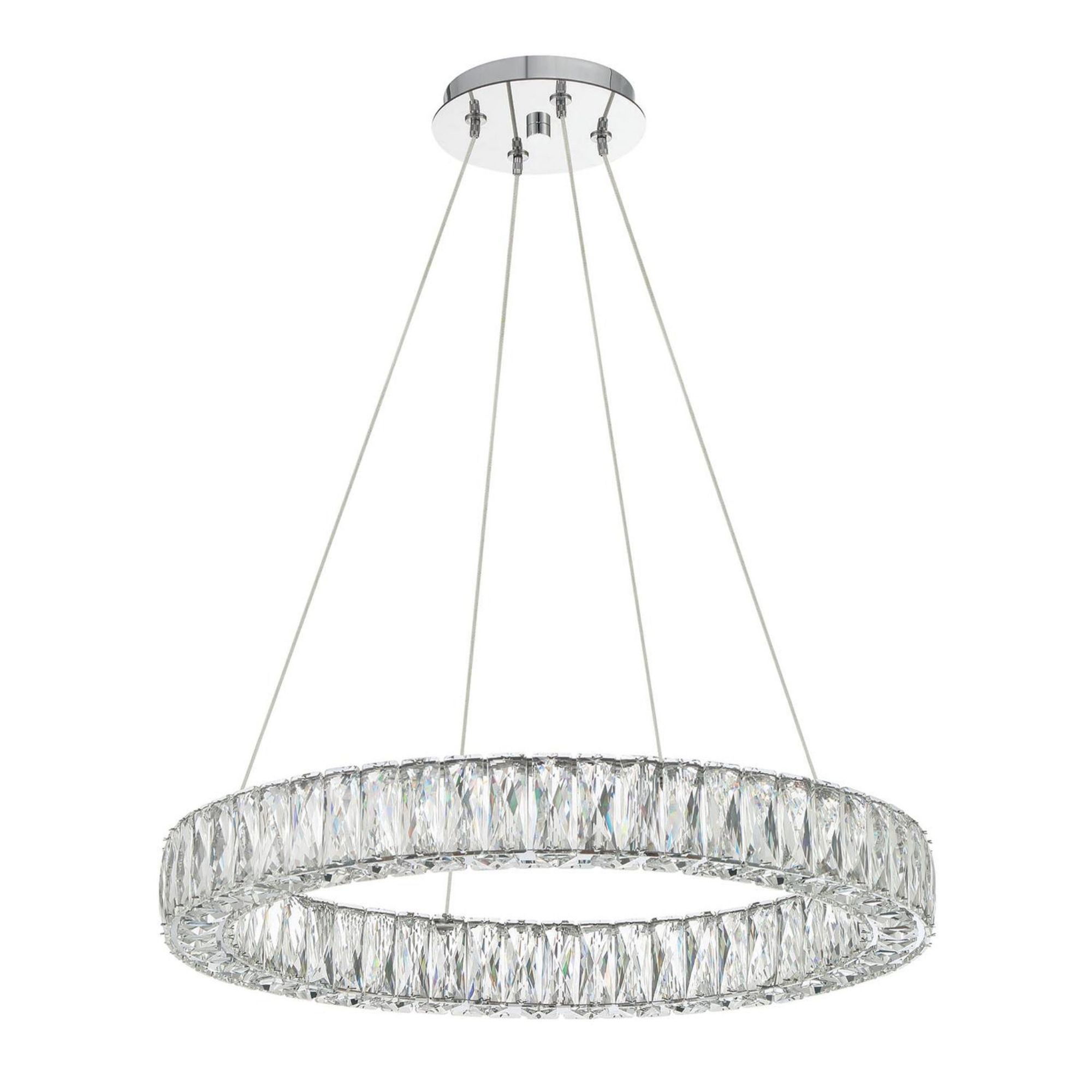 Kinsley 24'' Polished Chrome Chandelier Silver 24"W x 3"H x 24"D