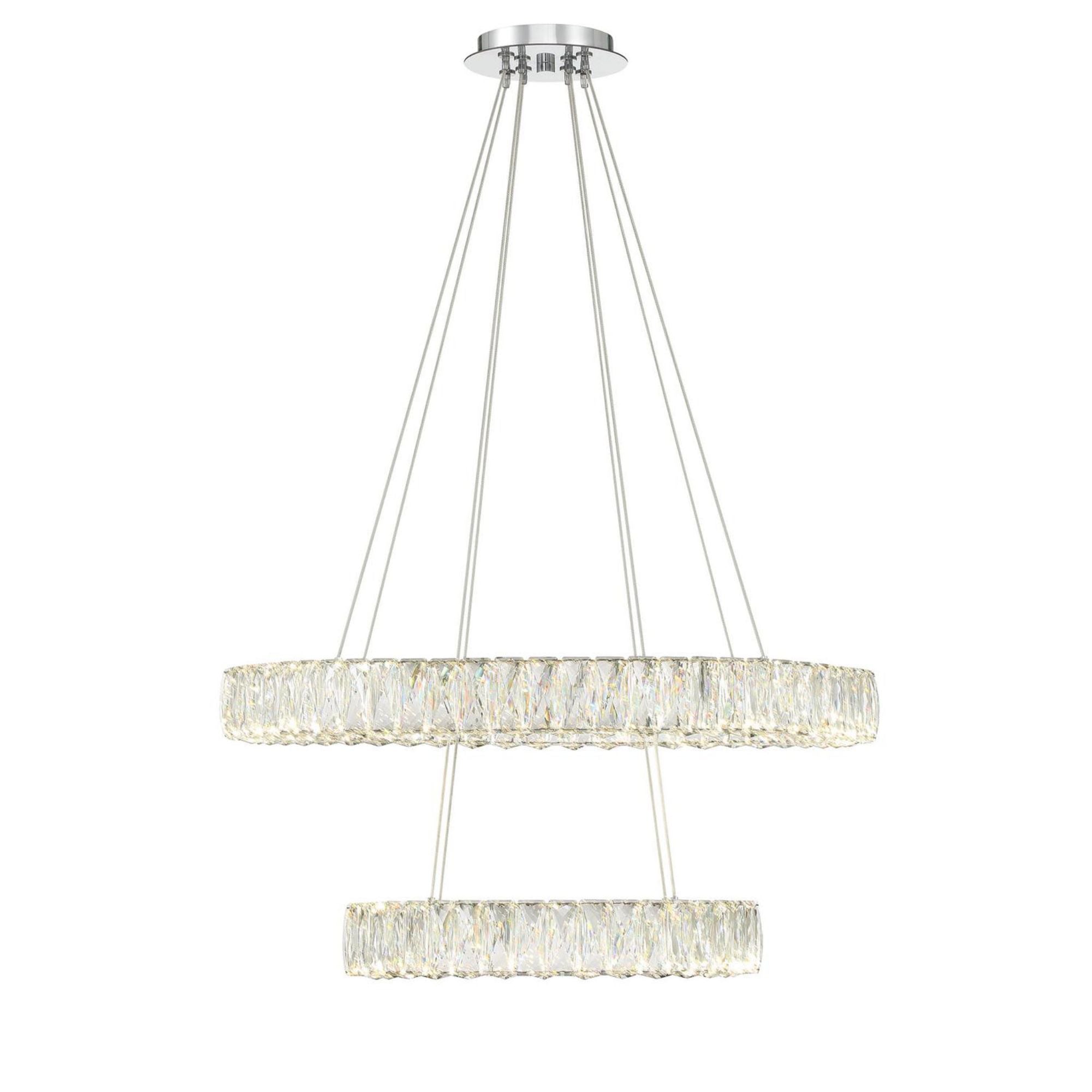 Kinsley 28'' Polished Chrome Chandelier Silver 28"W x 12"H x 28"D