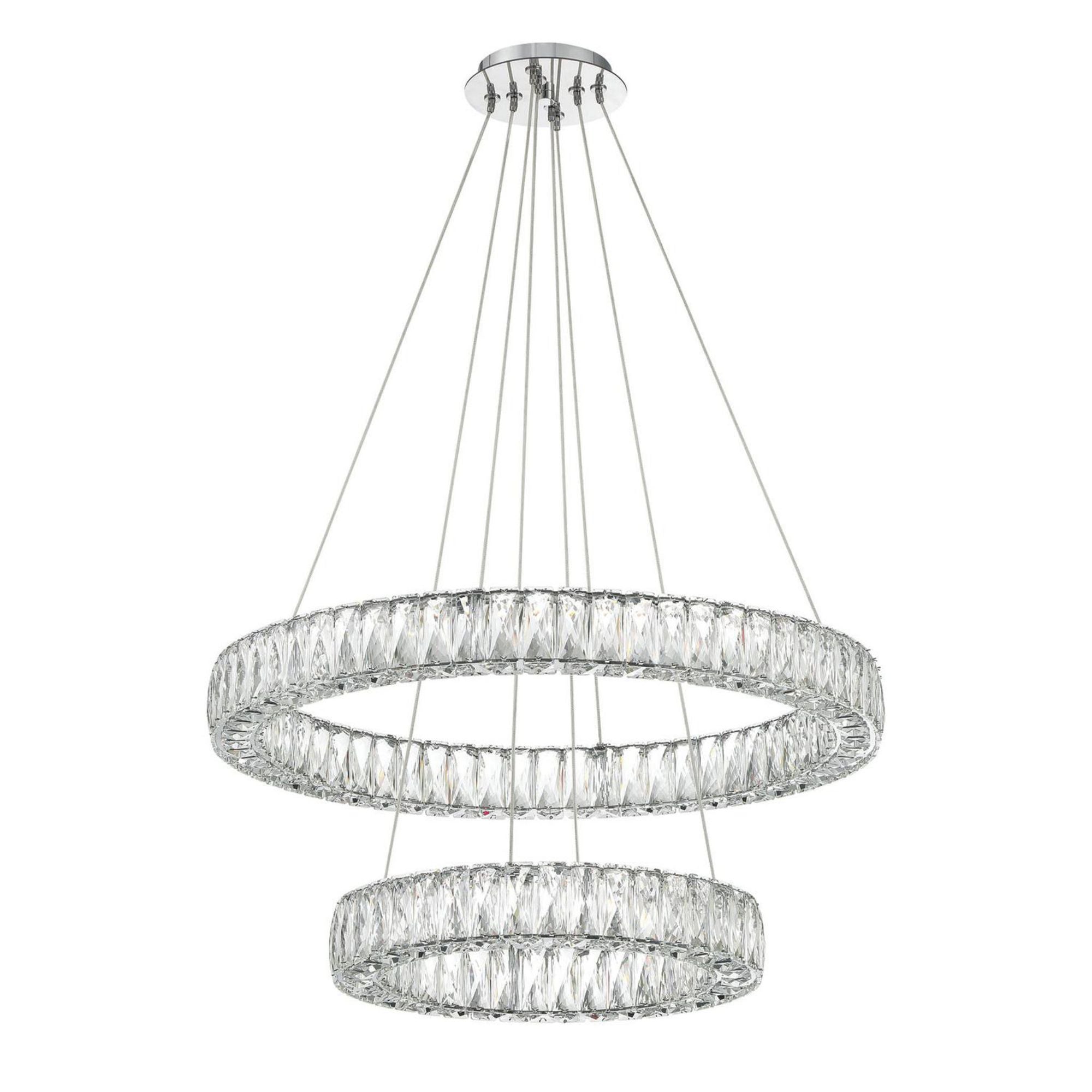 Kinsley 28'' Polished Chrome Chandelier Silver 28"W x 12"H x 28"D