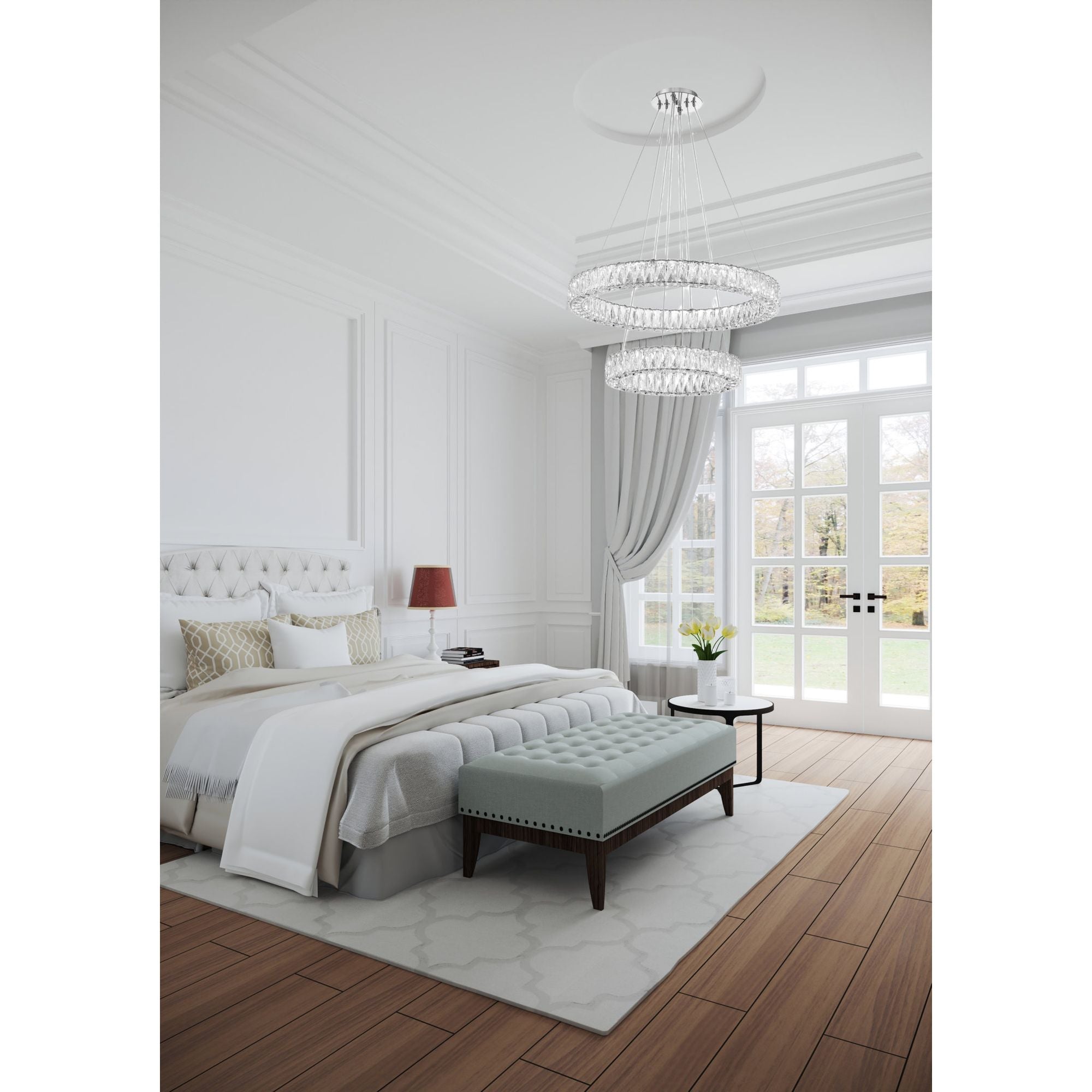 Kinsley 28'' Polished Chrome Chandelier Silver 28"W x 12"H x 28"D