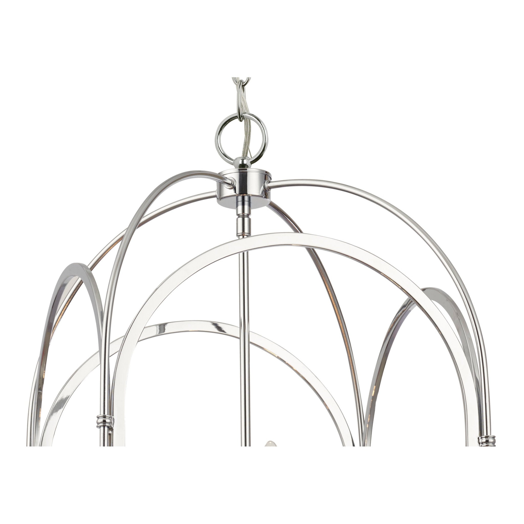 Kai 14" Polished Chrome Pendant Silver 14"W x 23"H x 14"D