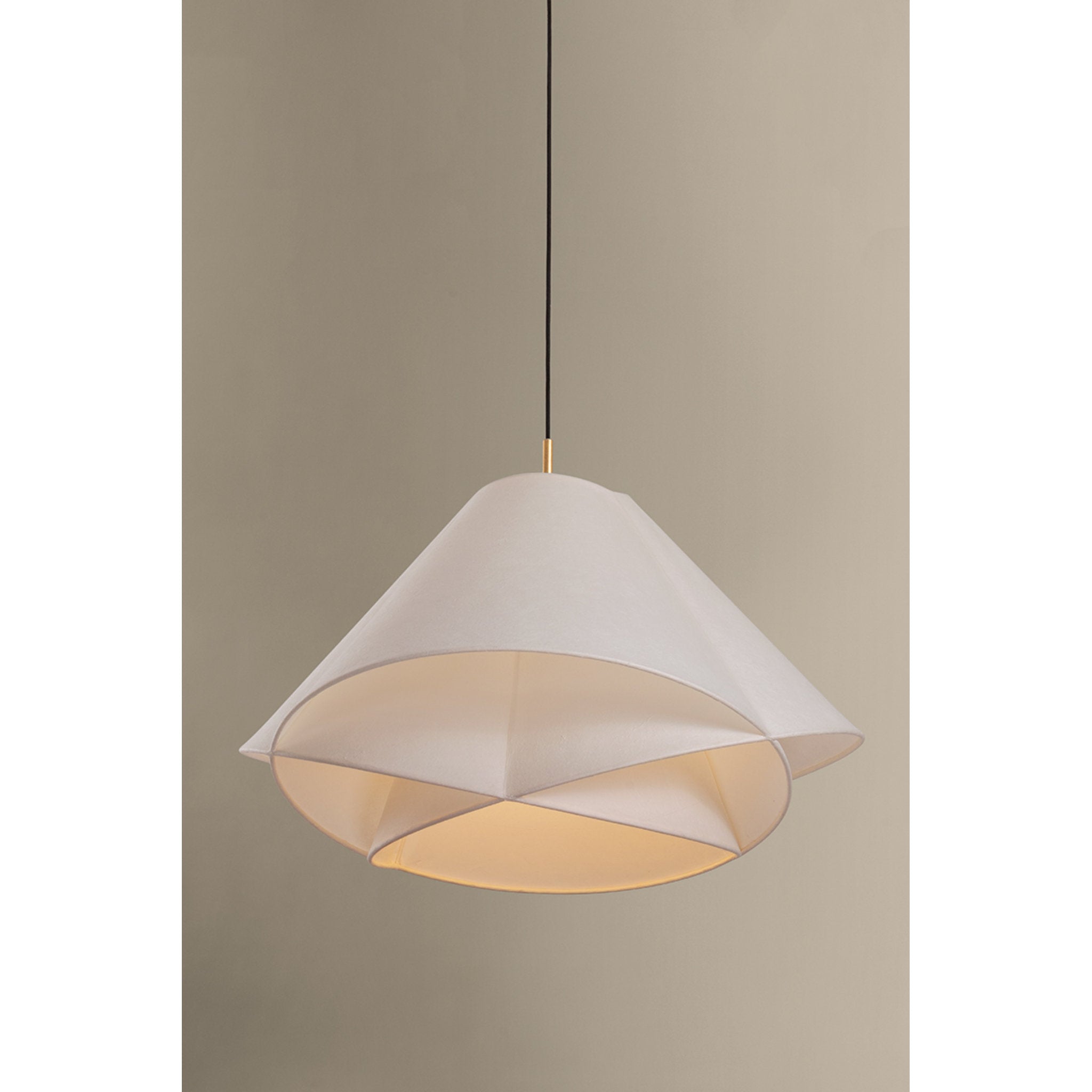 Edna 1-Light Pendant in Vintage Gold Leaf 34.5W x 22.25H
