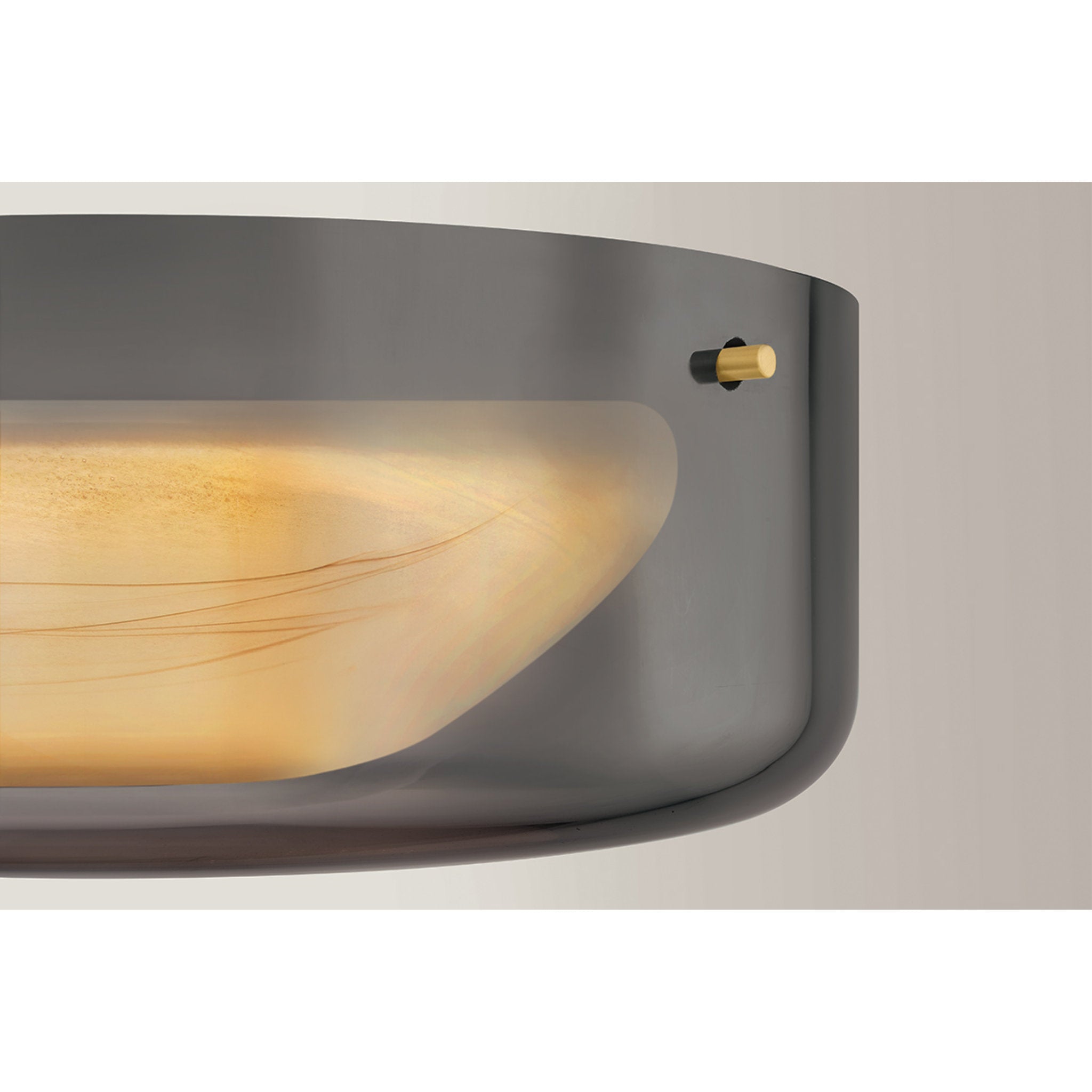 Eldred 1-Light Flush Mount in Aged Brass 15W x 5.75H