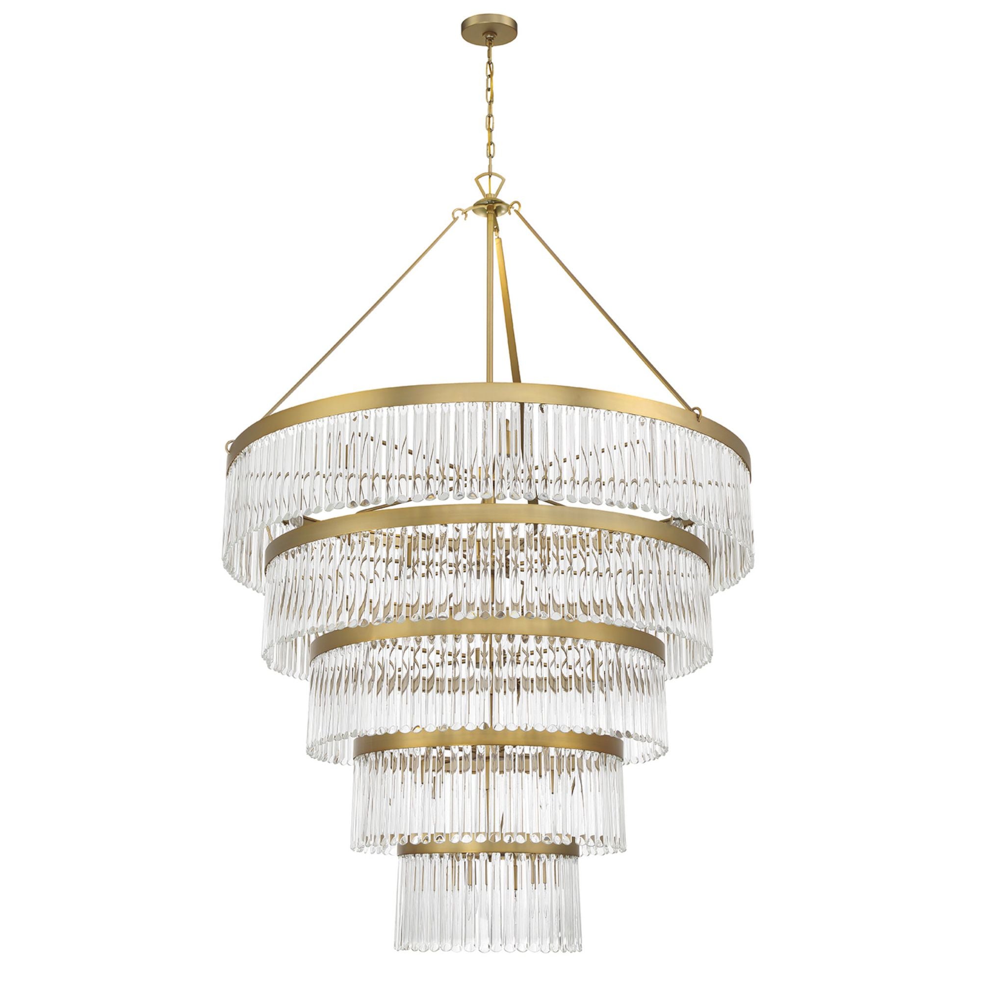 Emory 30 Light Modern Gold Chandelier Clear Glass 48"W x 72"H x 48"D