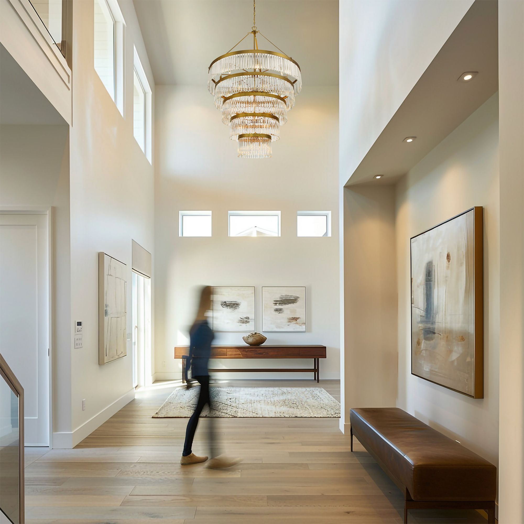 Emory 30 Light Modern Gold Chandelier Clear Glass 48"W x 72"H x 48"D