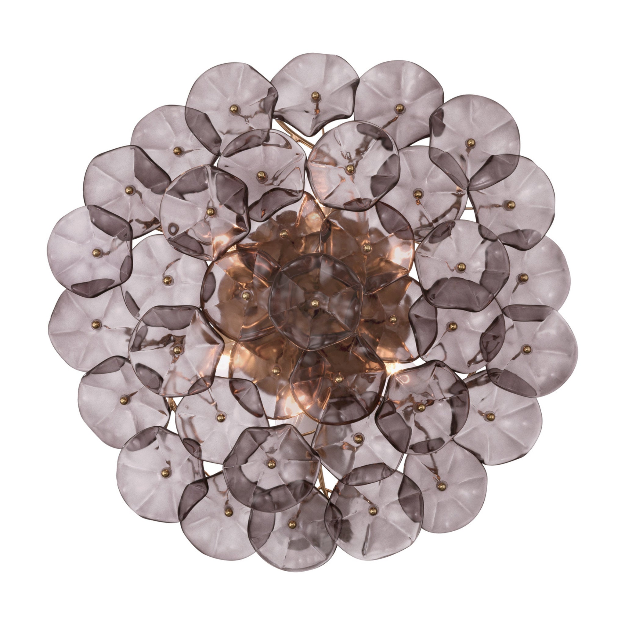 Esme 22.5'' Aged Brass Semi Flush Mount Purple 22.5"W x 7"H x 22.5"D