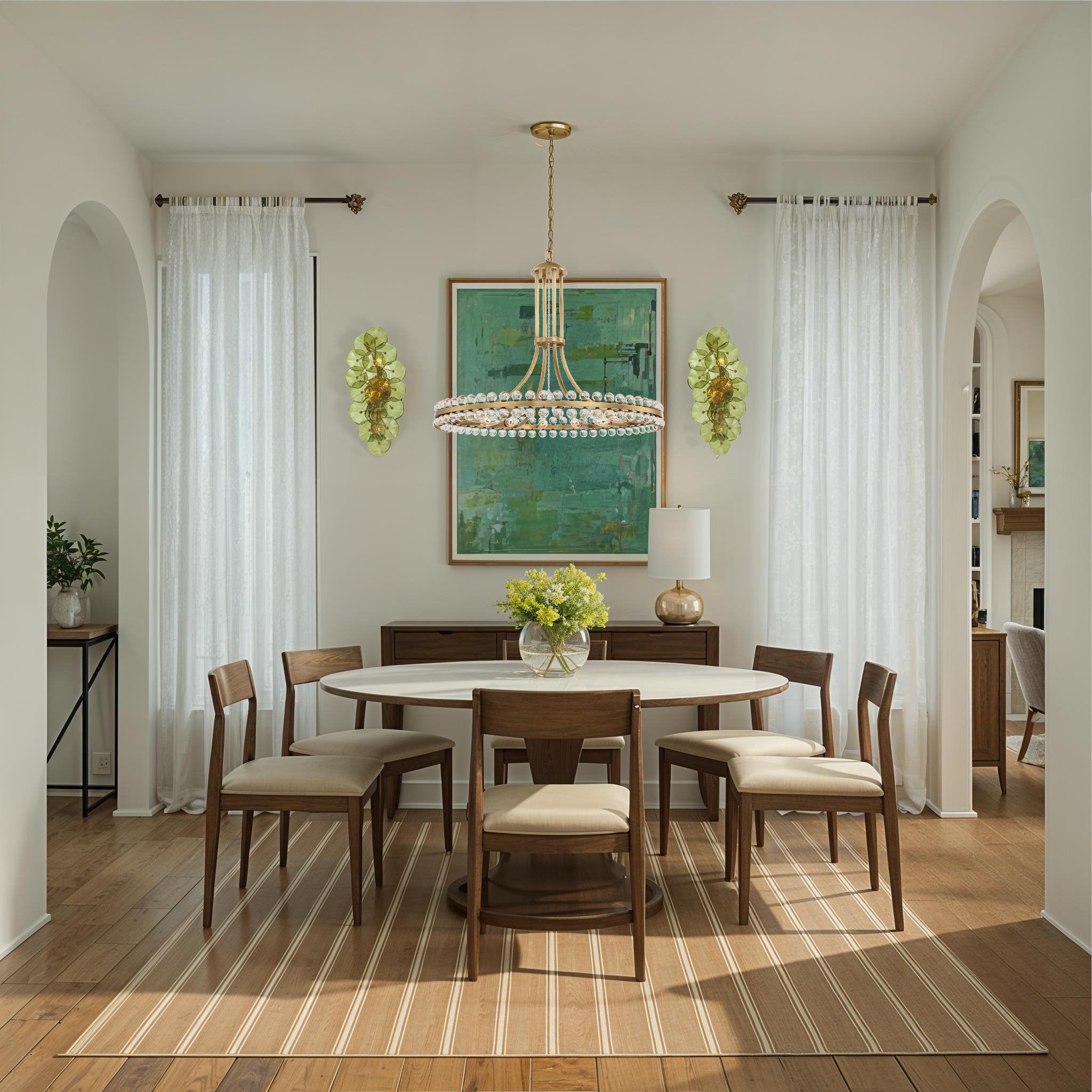 Esme 23'' Aged Brass Sconce Green 23"W x 10"H x 5"D