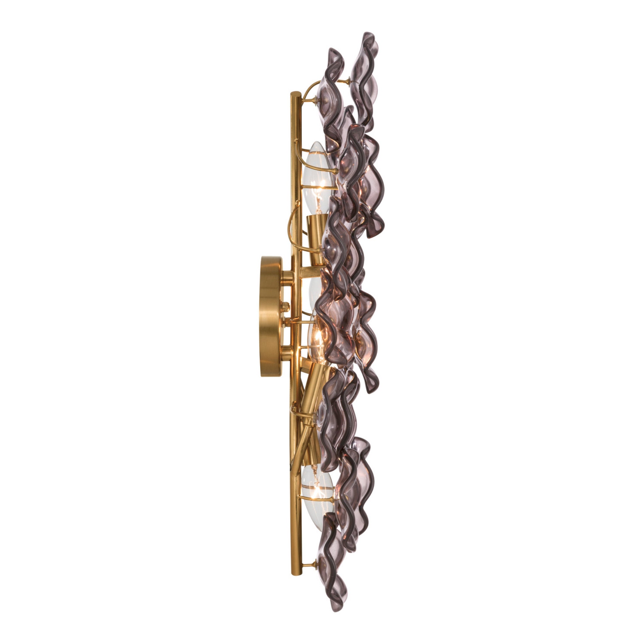 Esme 23'' Aged Brass Sconce Purple 23"W x 10"H x 5"D