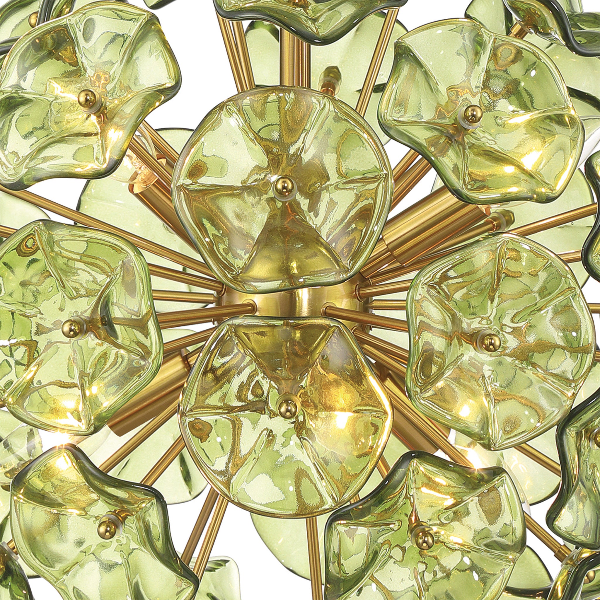 Esme 18.25'' Aged Brass Chandelier Green 18.25"W x 21"H x 18.25"D