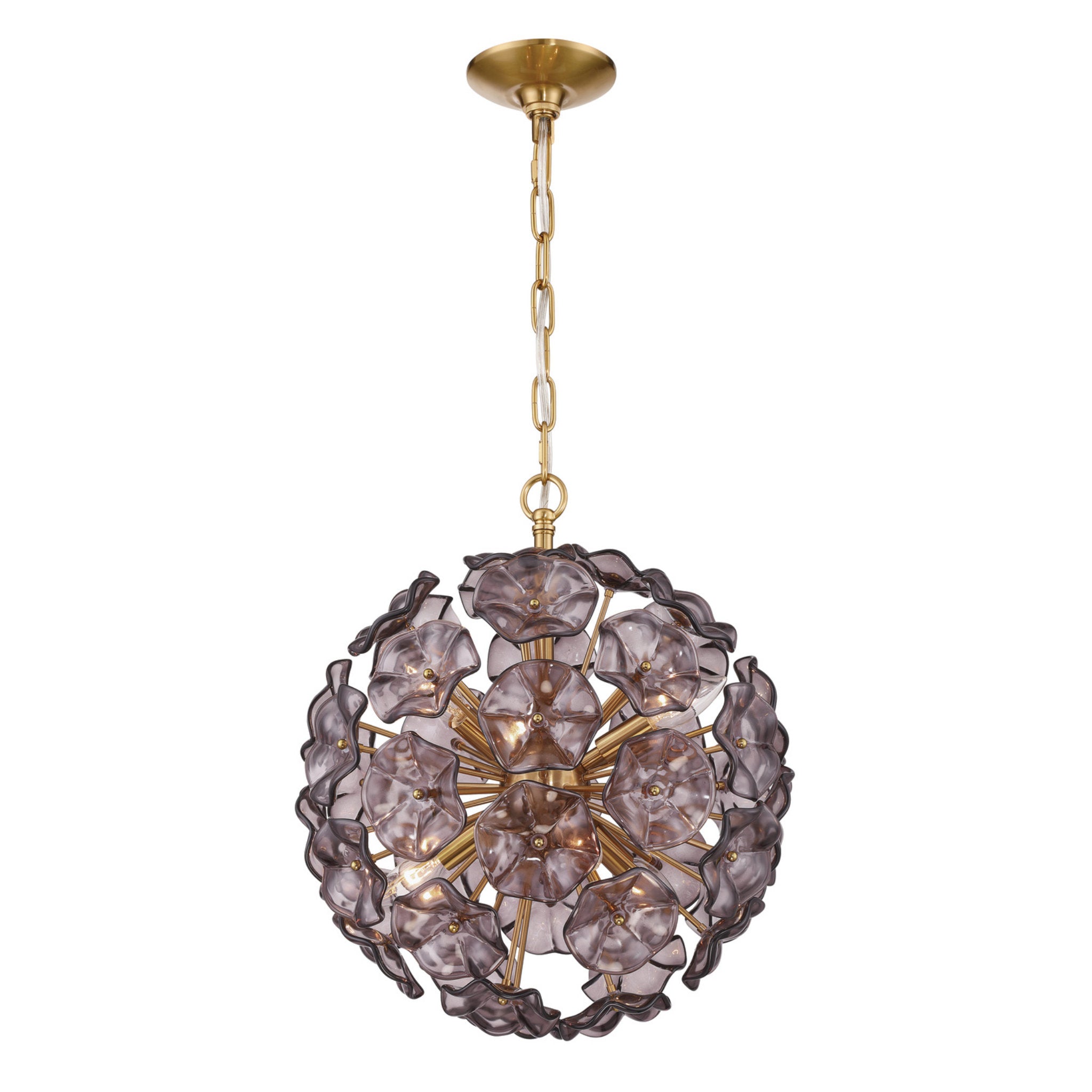 Esme 18.25'' Aged Brass Chandelier Purple 18.25"W x 21"H x 18.25"D
