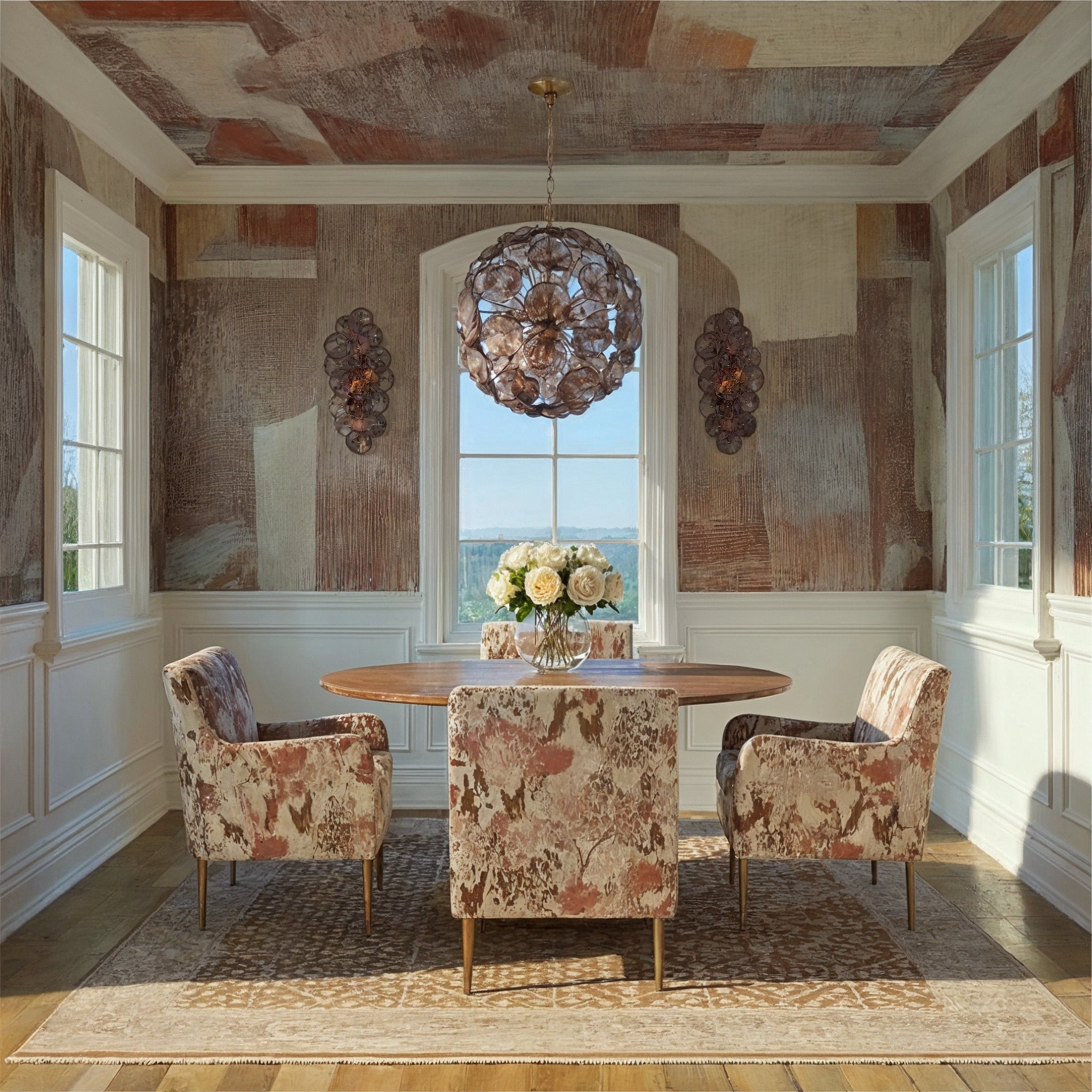 Esme 18.25'' Aged Brass Chandelier Purple 18.25"W x 21"H x 18.25"D