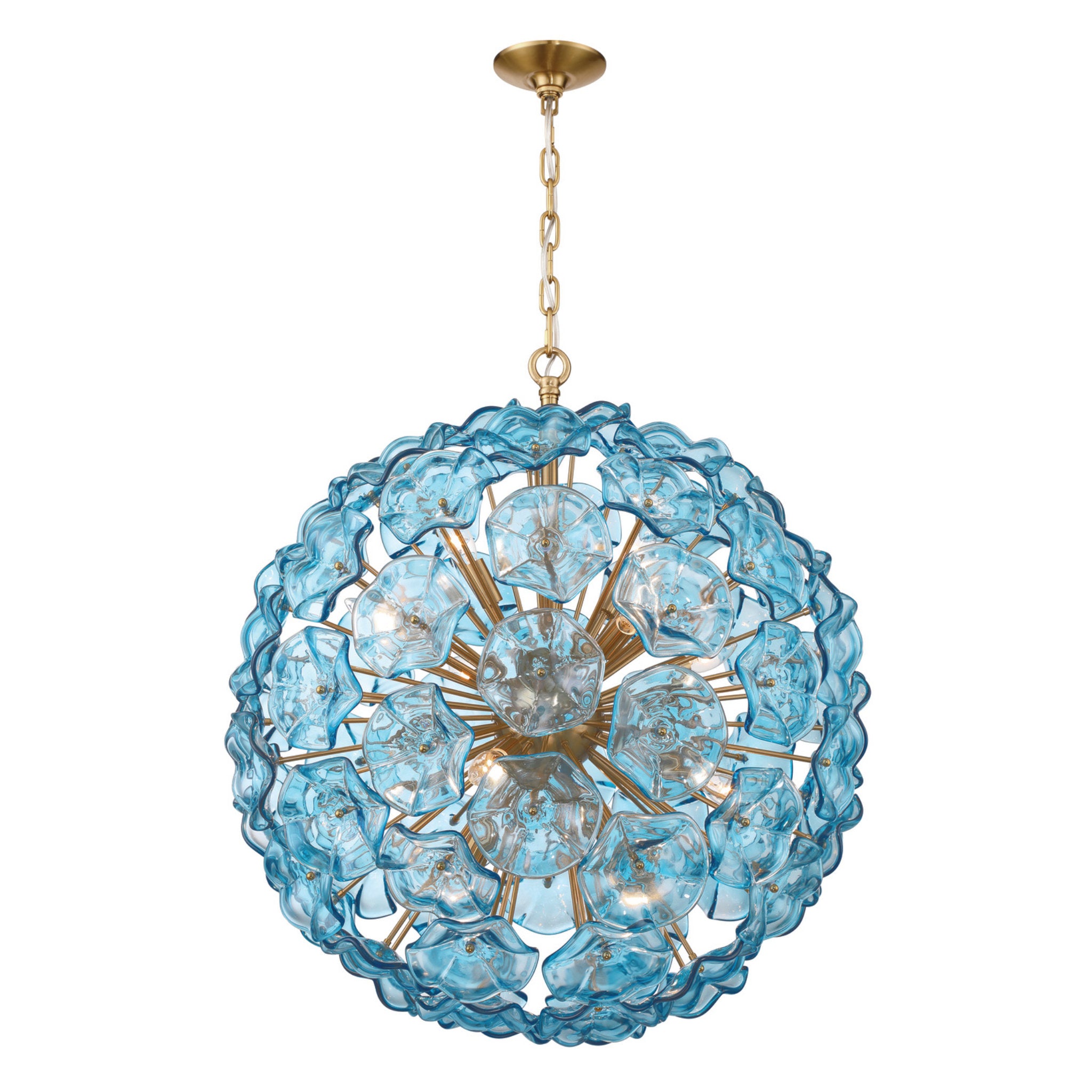 Esme 28'' Aged Brass Chandelier Blue 28"W x 30"H x 28"D