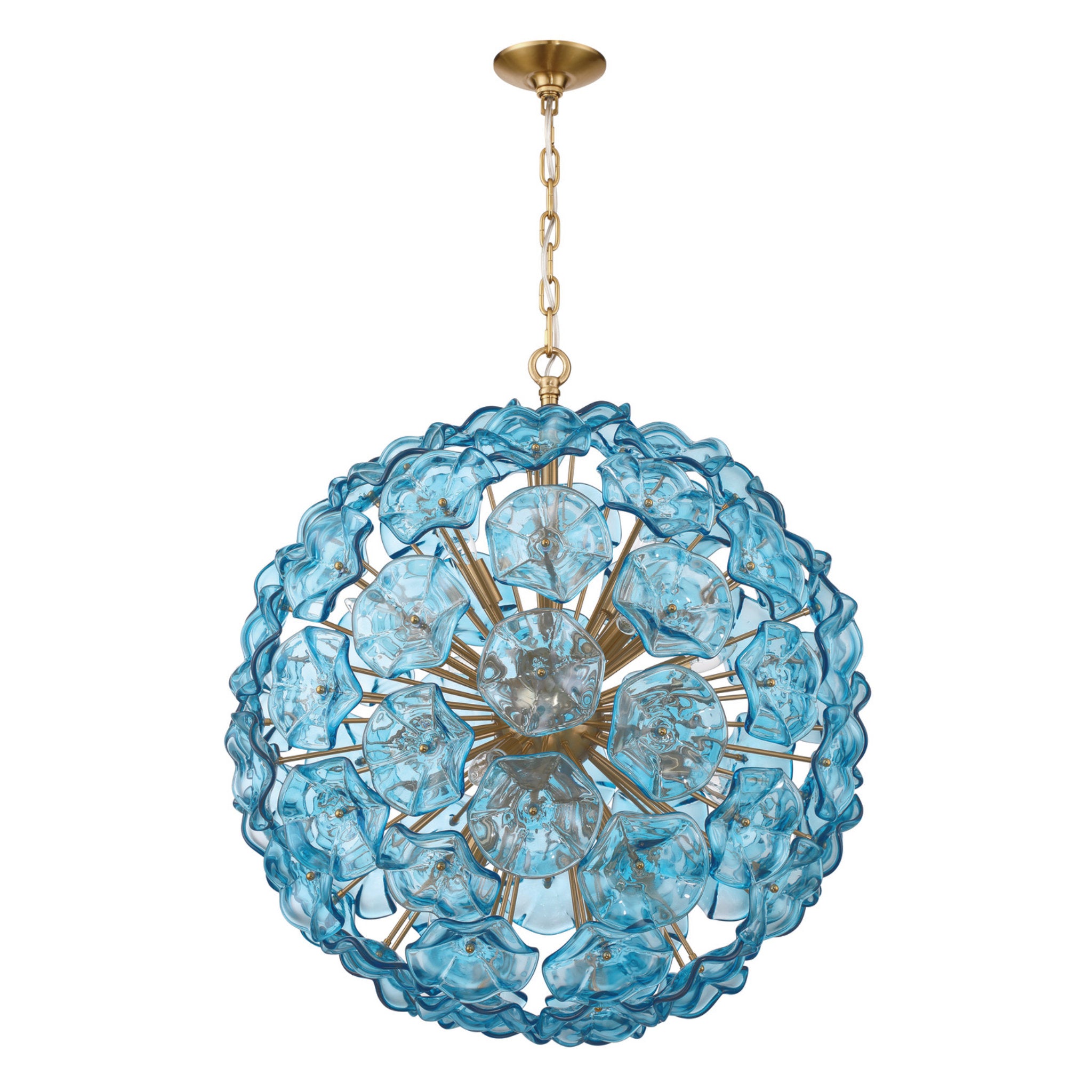 Esme 28'' Aged Brass Chandelier Blue 28"W x 30"H x 28"D