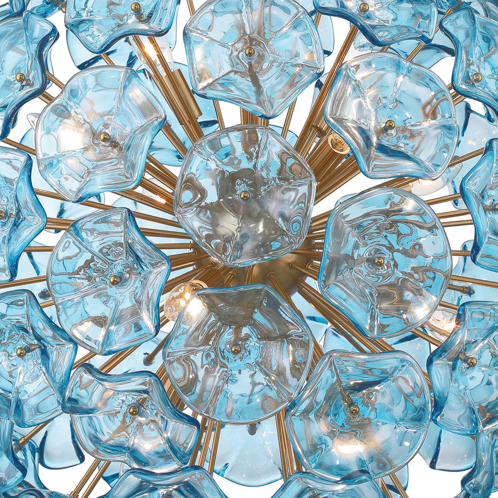 Esme 28'' Aged Brass Chandelier Blue 28"W x 30"H x 28"D