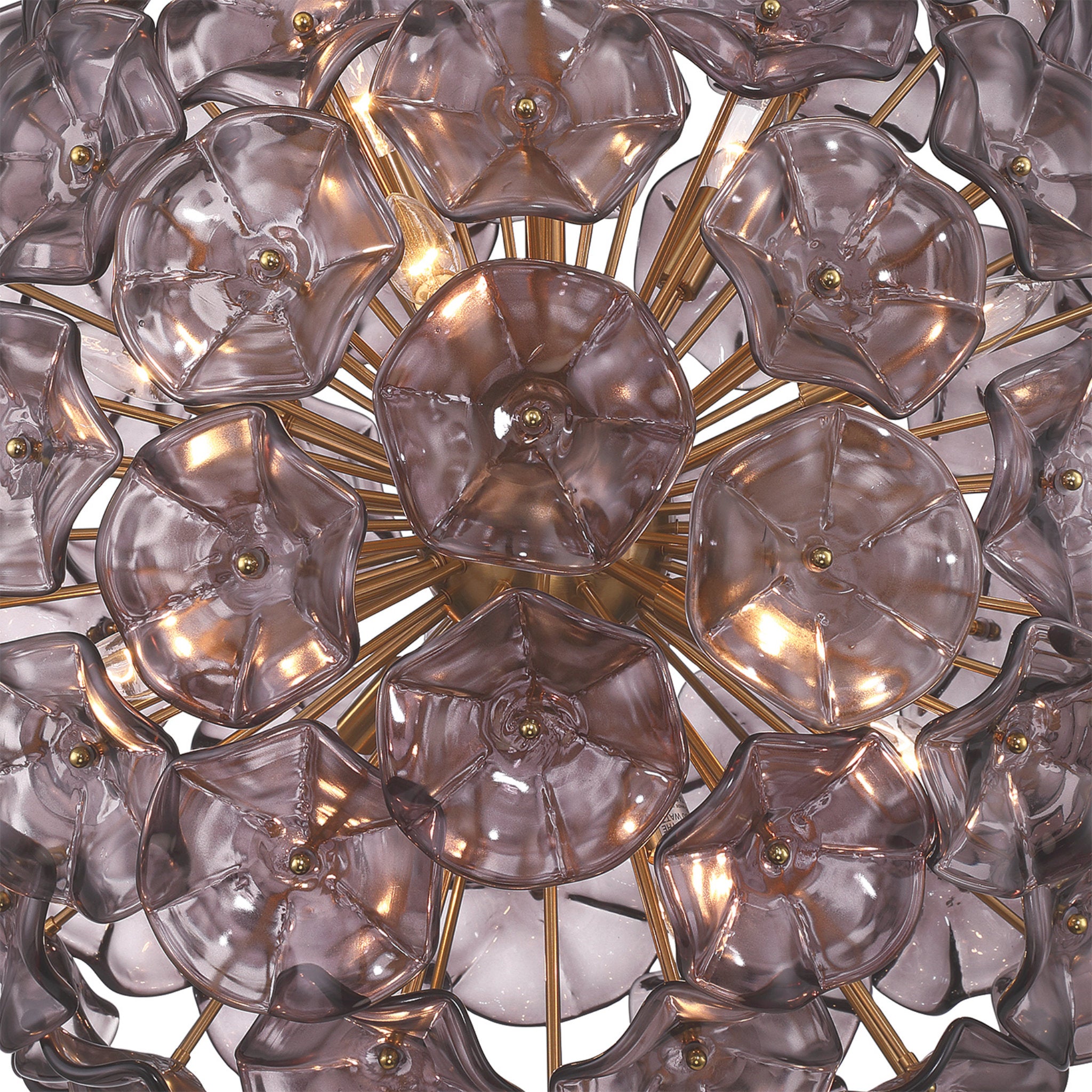 Esme 28'' Aged Brass Chandelier Purple 28"W x 30"H x 28"D