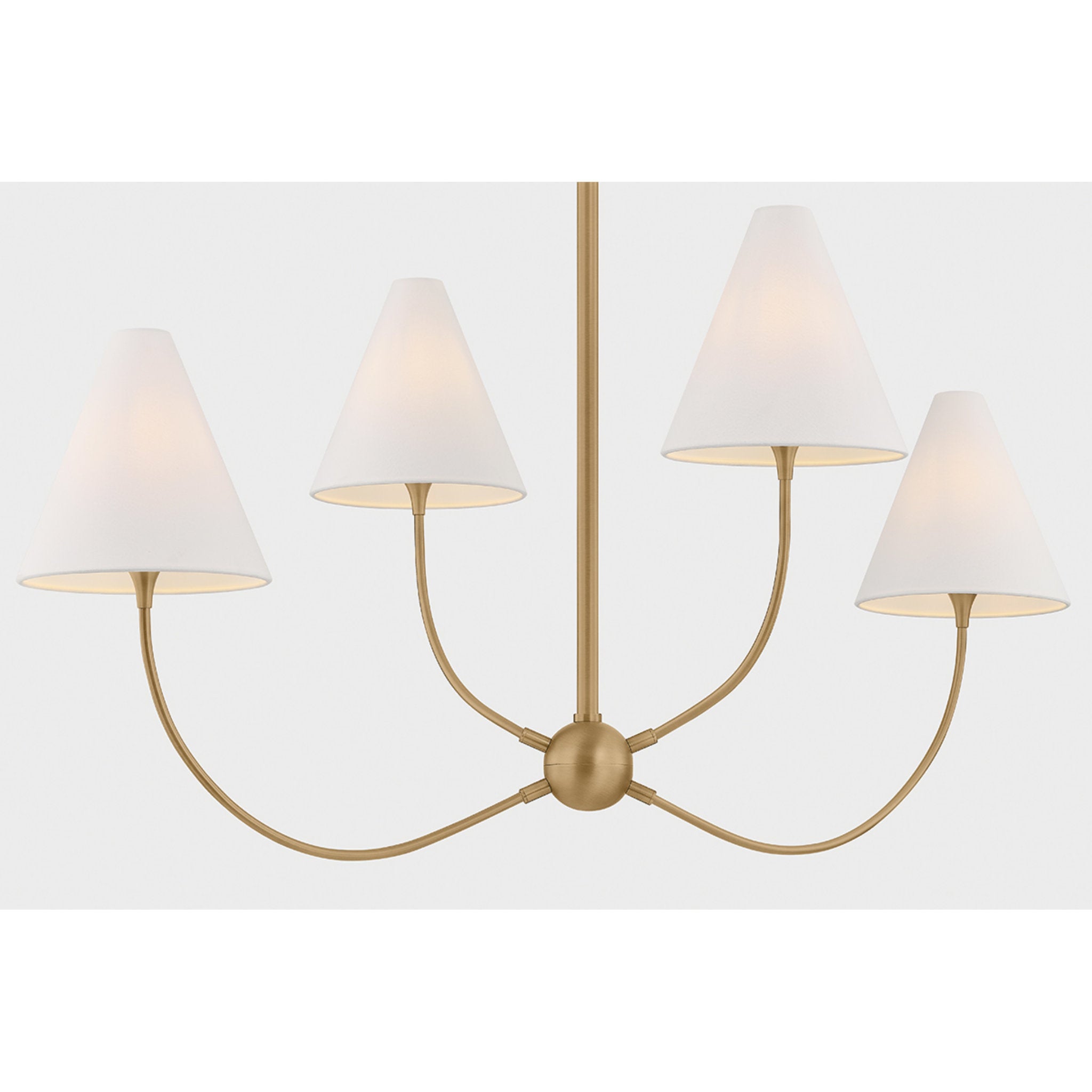 Evermore 4-Light Linear in Patina Brass by Lauren Liess 48L x 9W x 30.25H