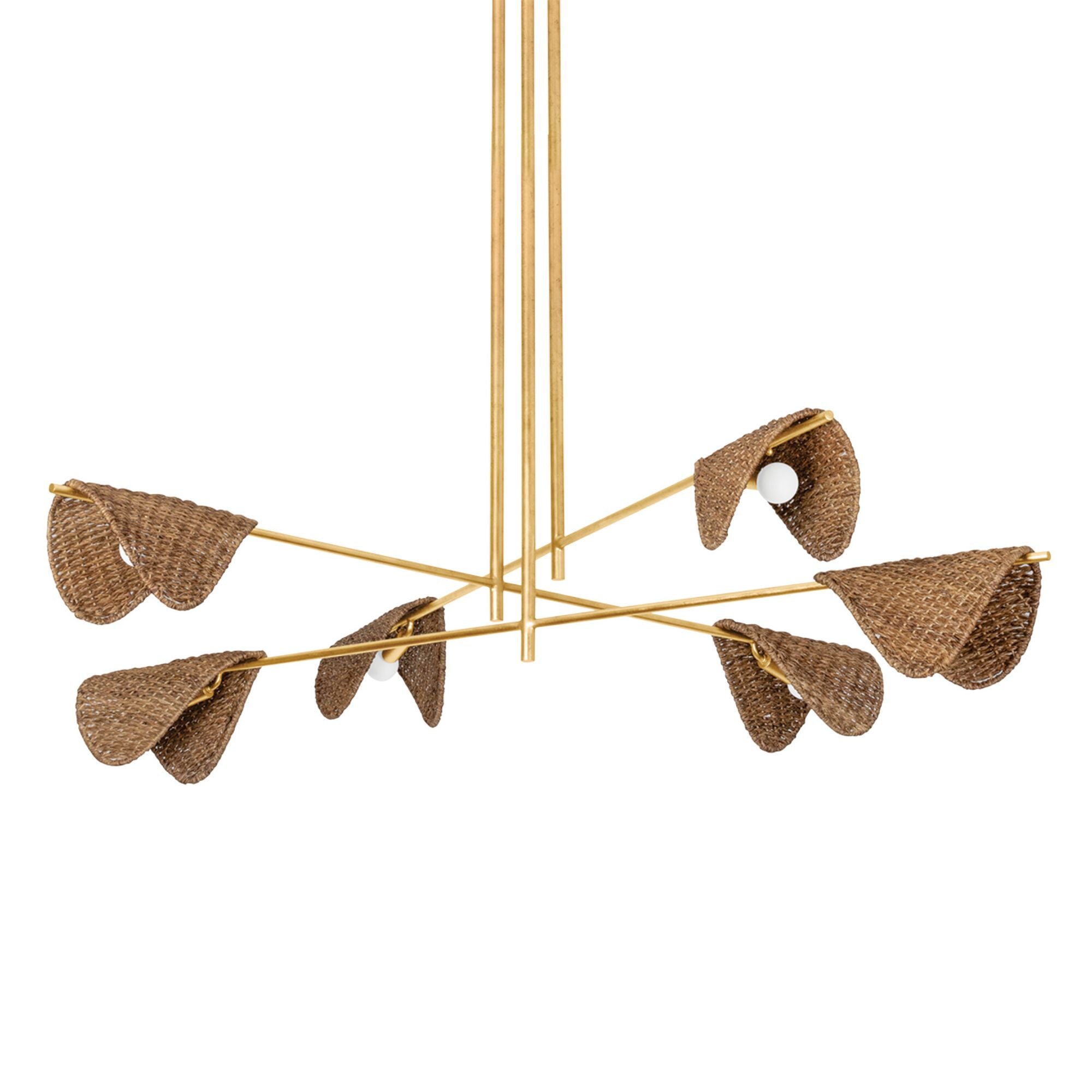 Barnaby 6-Light Chandelier in Vintage Gold Leaf 60W x 14.75H