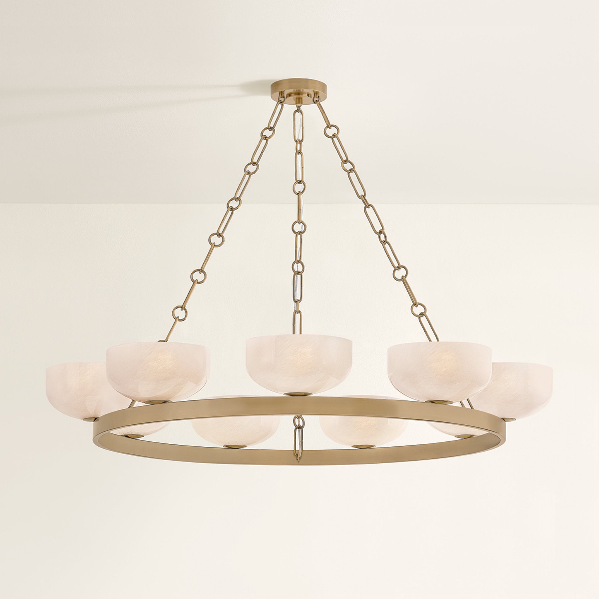 Caelum 9-Light Chandelier in Patina Brass 44.5W x 6H