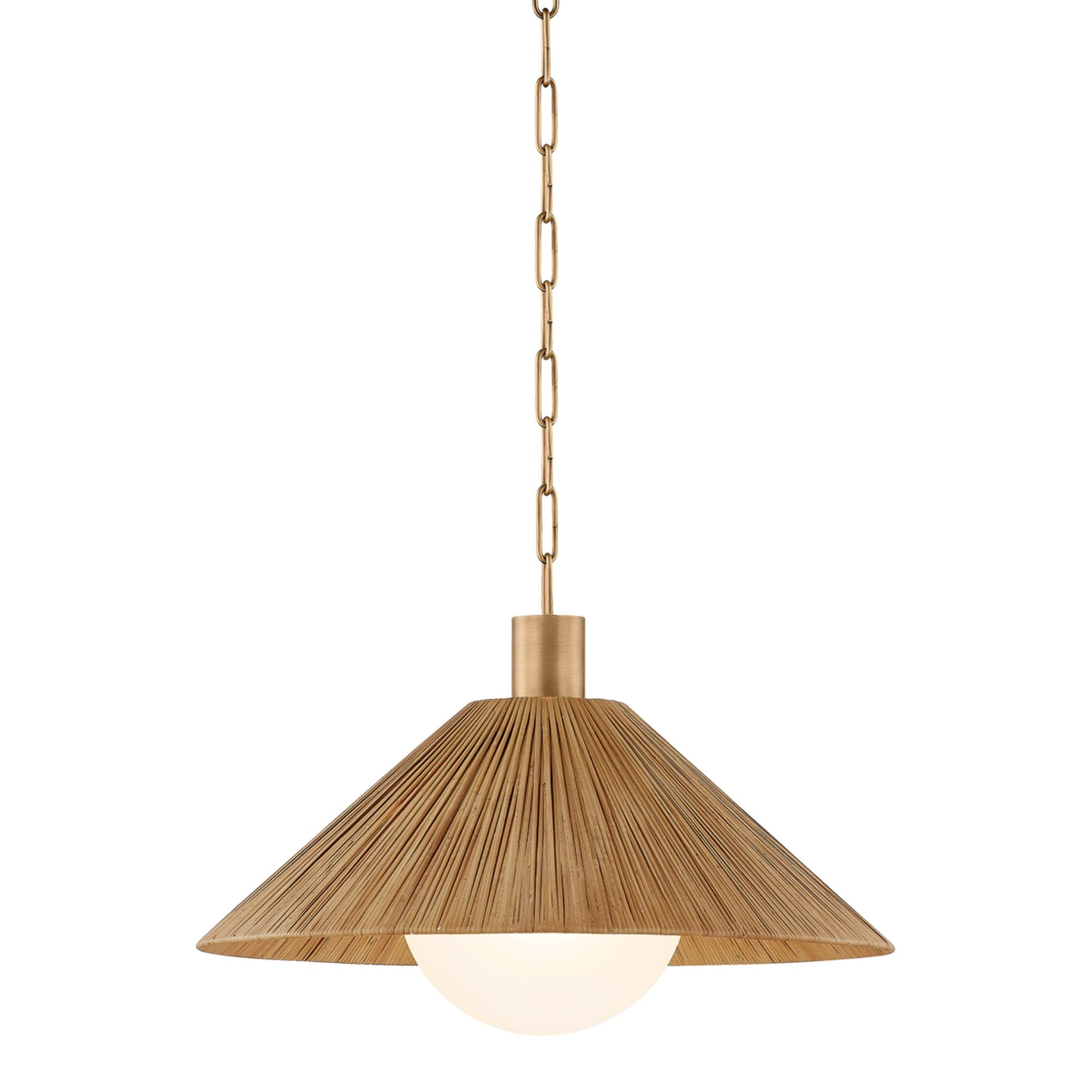 Woodside 1-Light Pendant in Patina Brass 22W x 13.25H