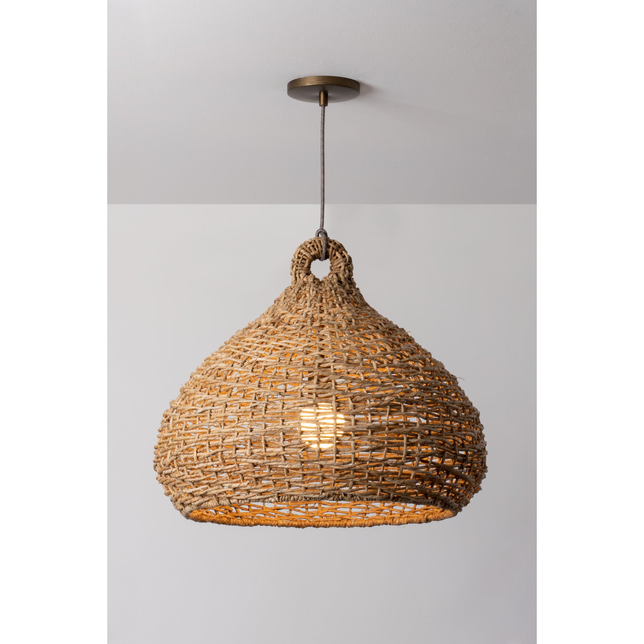 Lechlan 1-Light Pendant in Patina Brass 22.5W x 19H