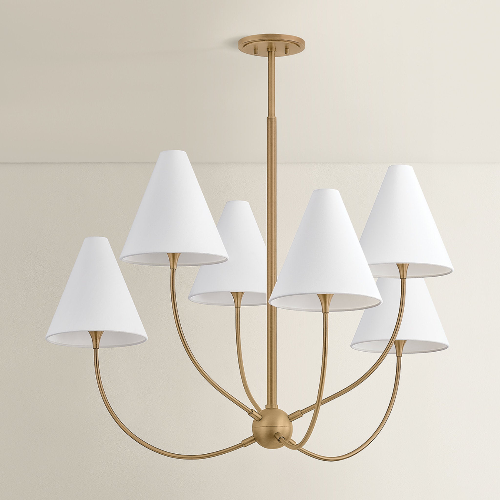 Evermore 6-Light Chandelier in Patina Brass by Lauren Liess 40.5W x 29.75H