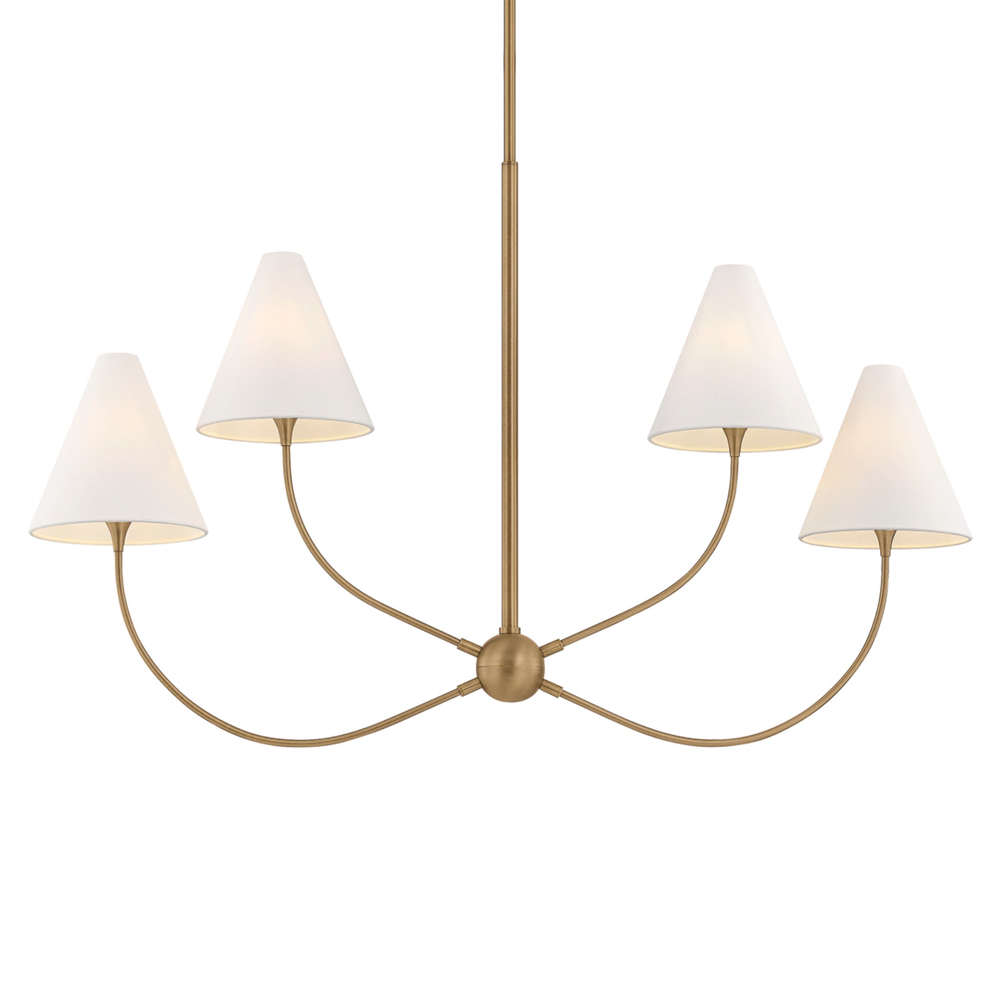 Evermore 4-Light Linear in Patina Brass by Lauren Liess 48L x 9W x 30.25H