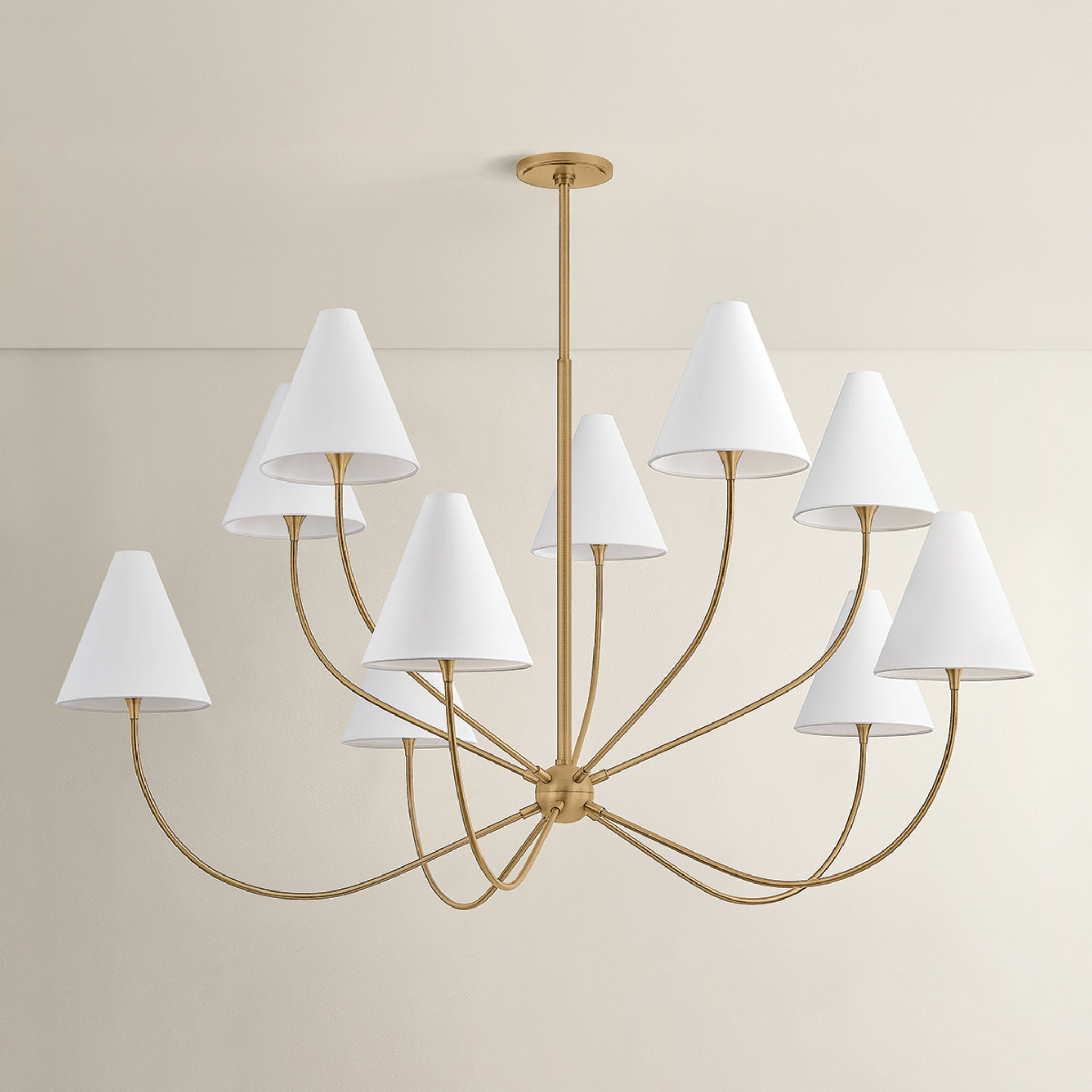 Evermore 10-Light Chandelier in Patina Brass by Lauren Liess 59.75W x 32.75H