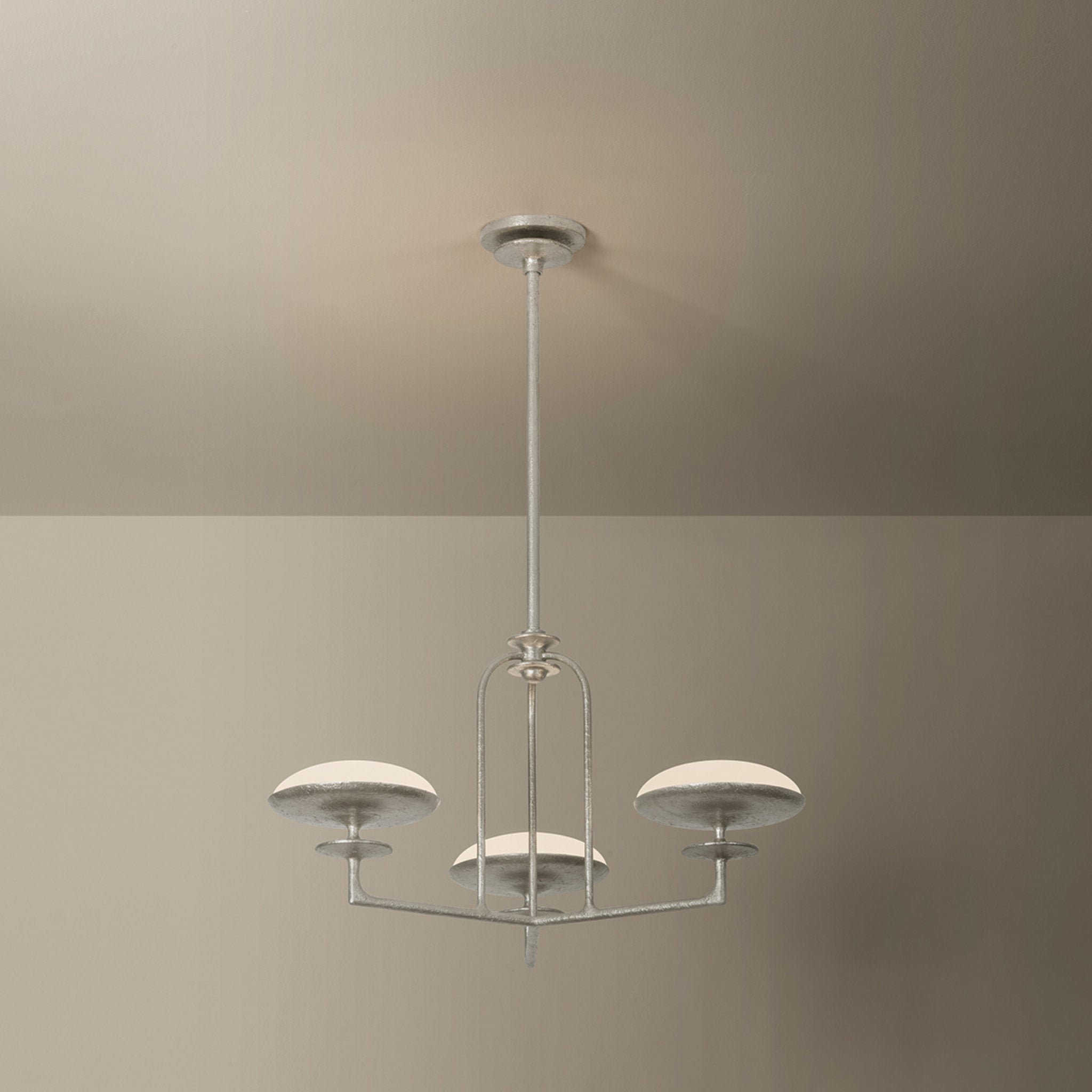 Pacific 3-Light Chandelier in Warm Silver Leaf 27.25W x 14.25H
